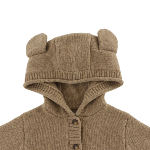 Brittan Merino Wool Cardigan | Bear | Milk Chocolate Melange