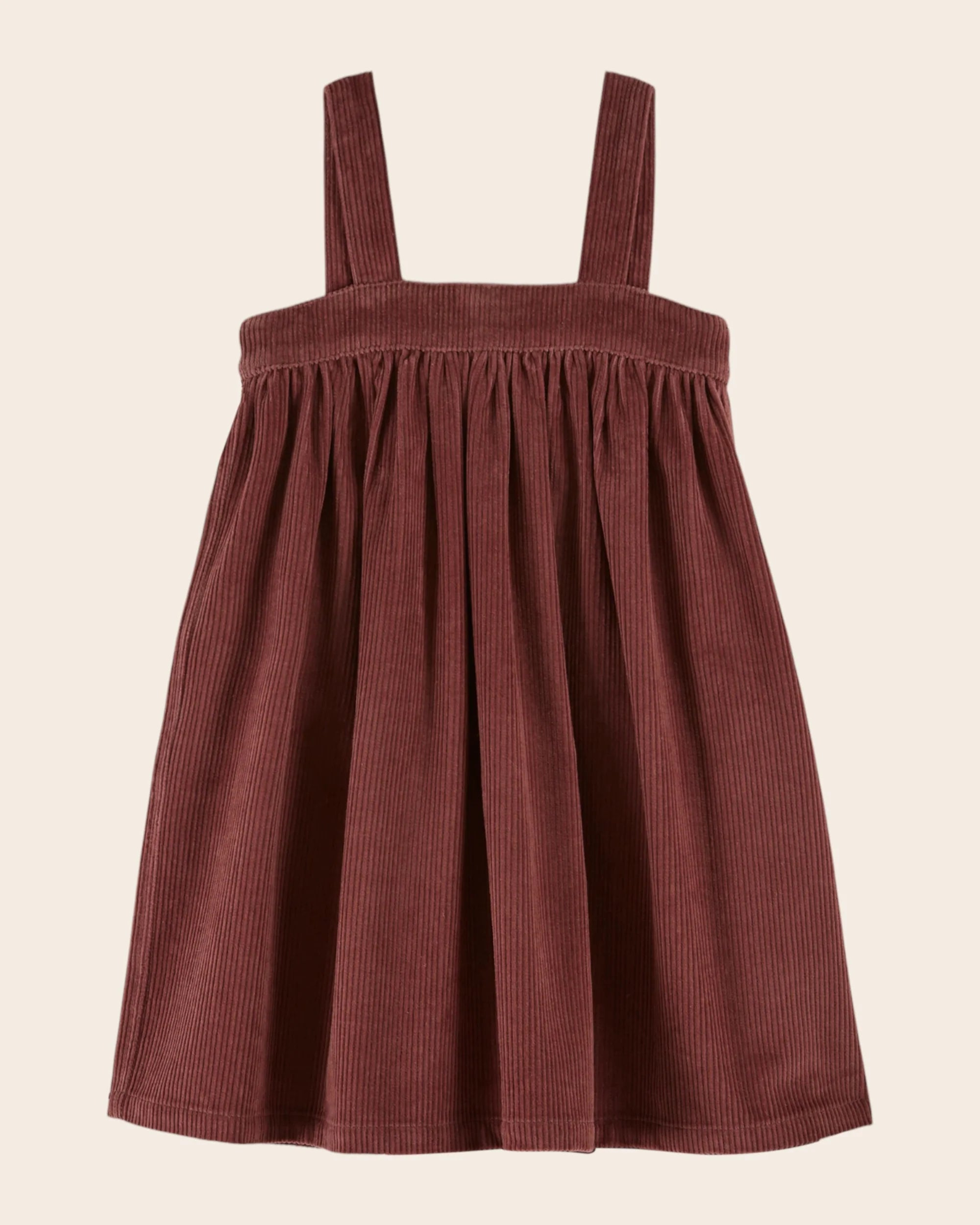 Purplish corduroy strapless dress