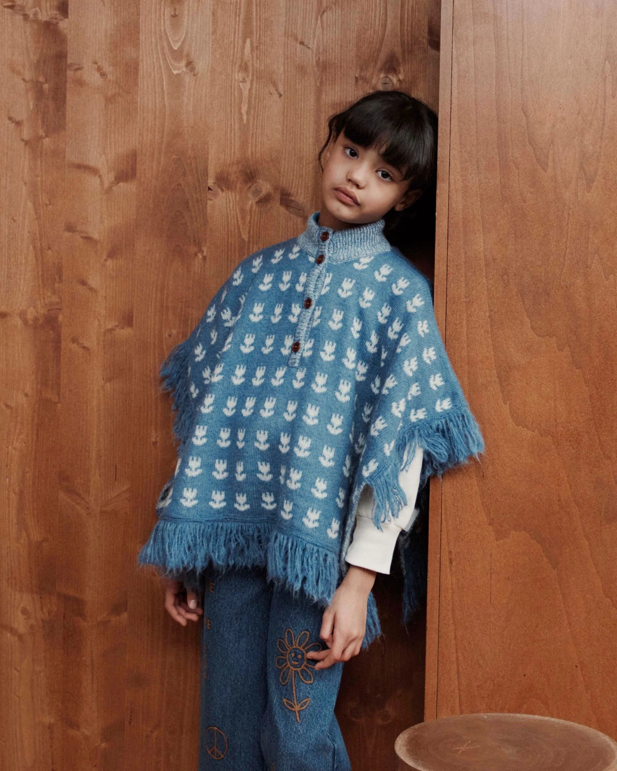 Embroidered hippy denim pants