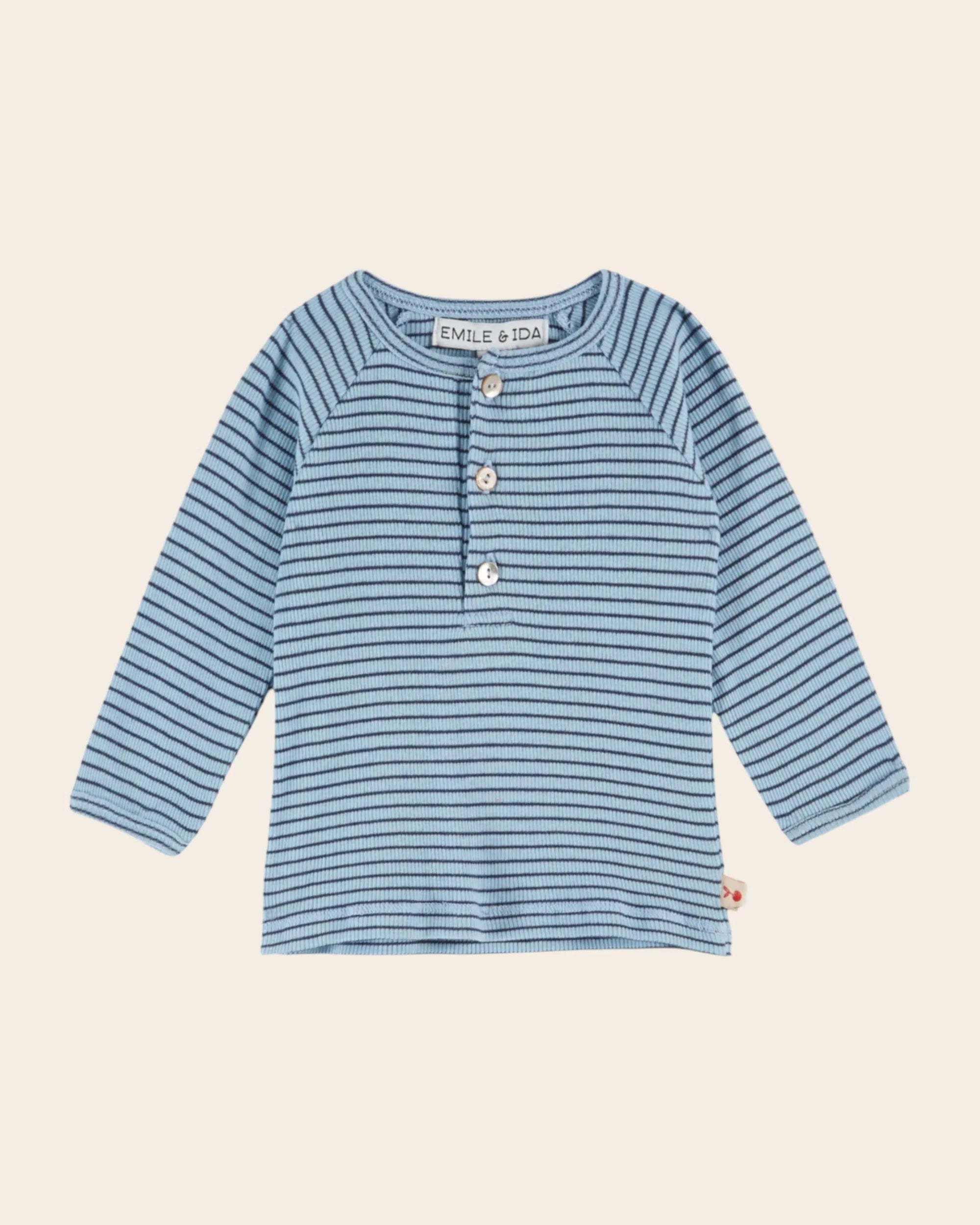 Blue organic cotton striped t-shirt