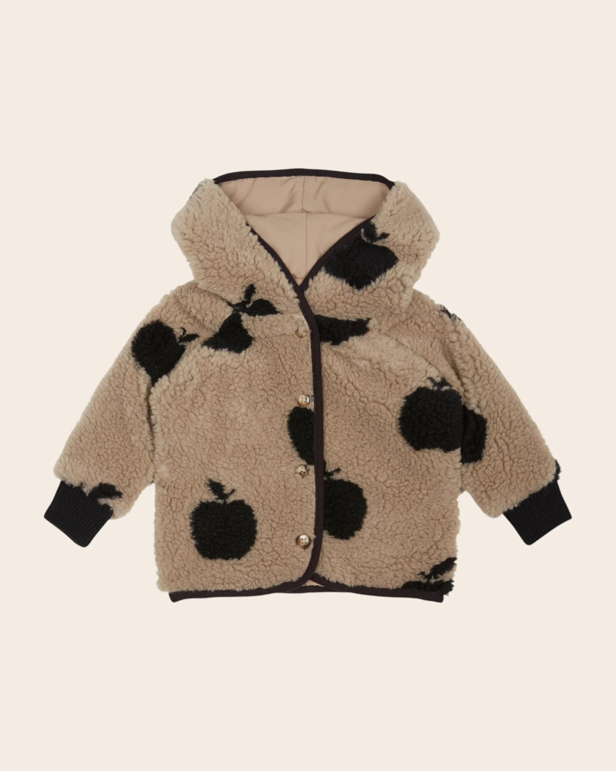 Grey Apple Hooded Sherpa Jacket