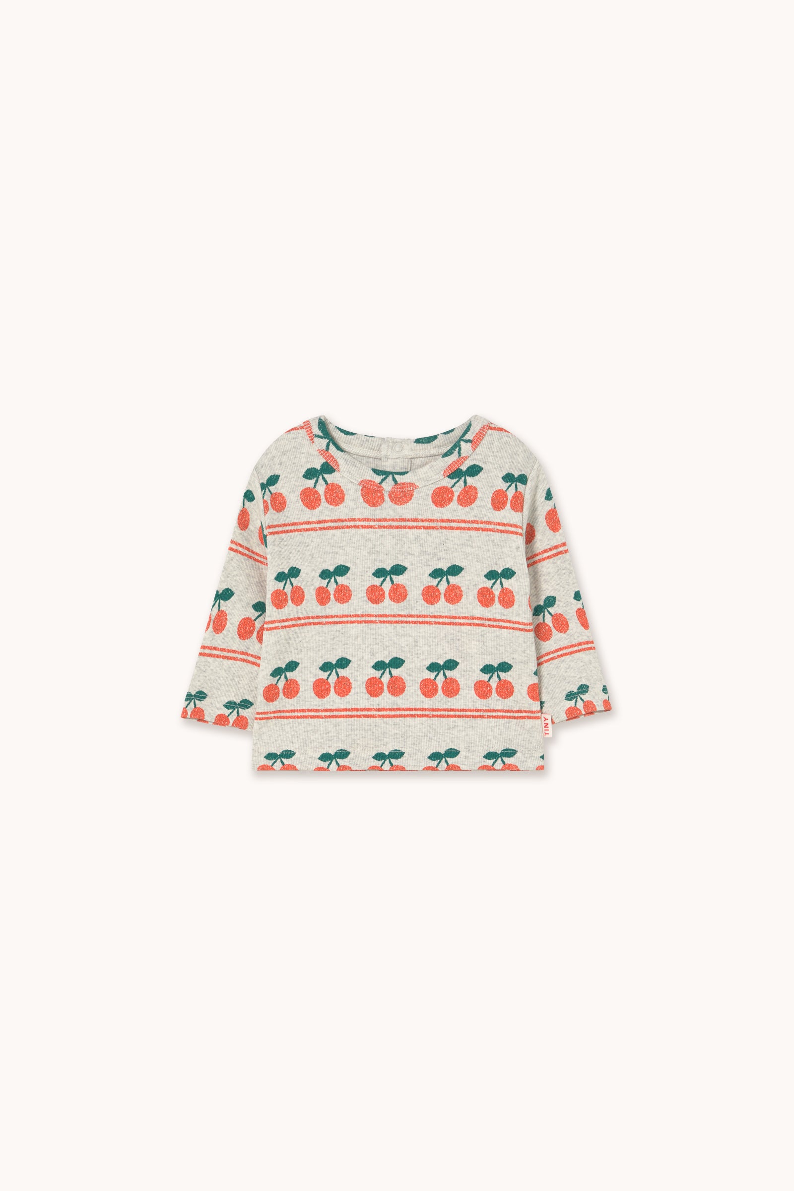 Cherry Pattern Rib Baby Tee