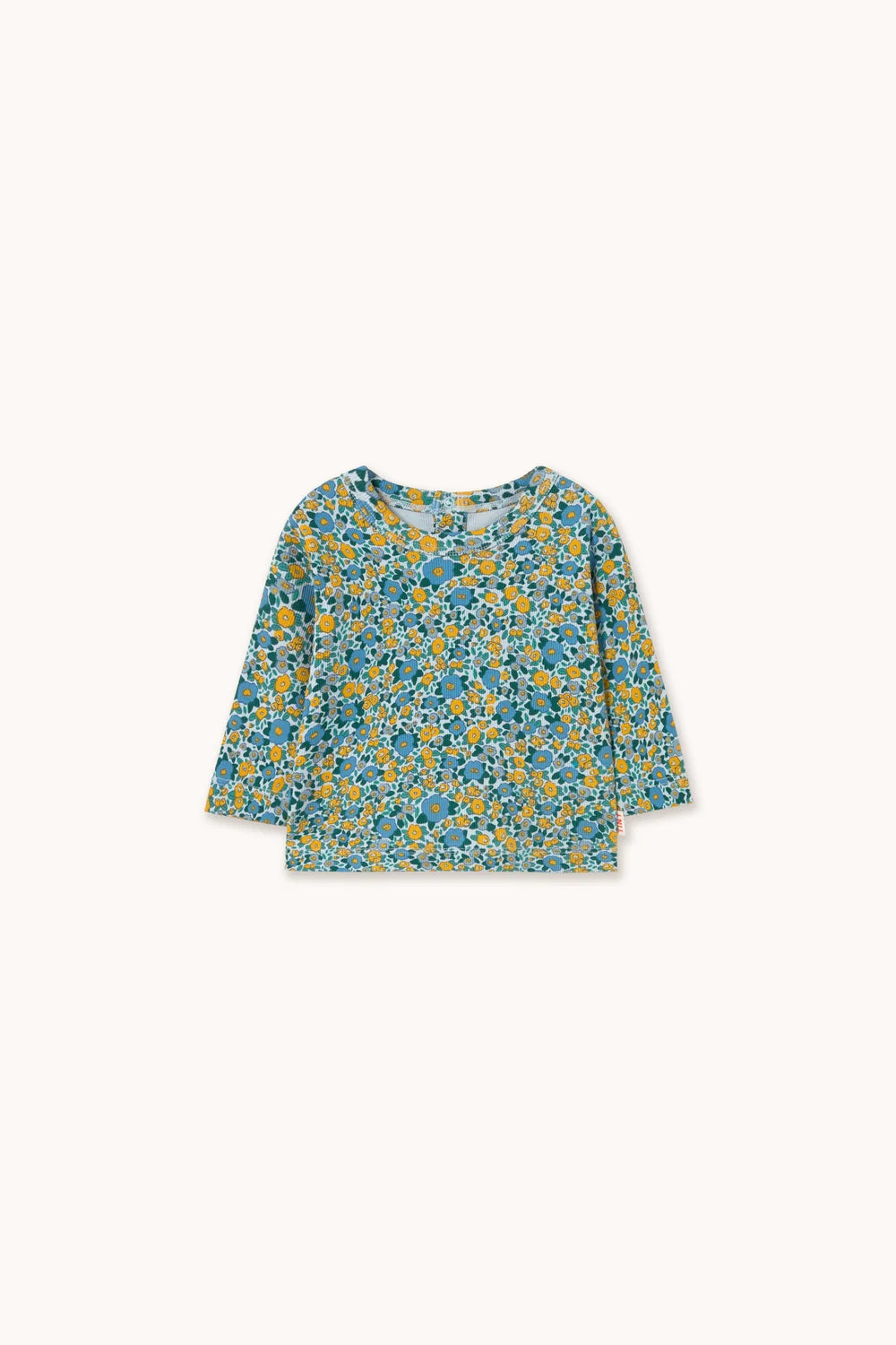 FLOWER PATTERN RIB BABY TEE