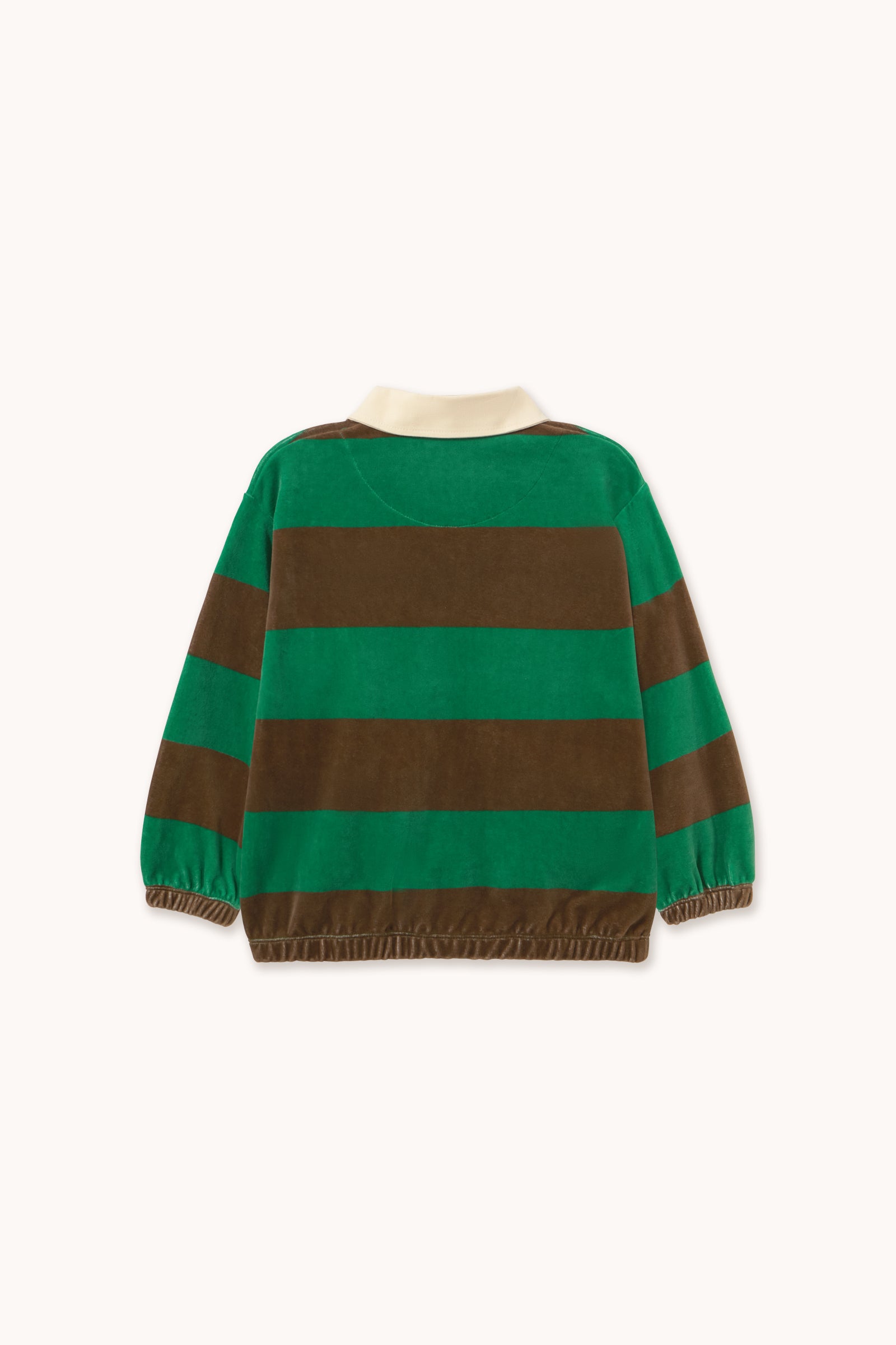 GREEN STRIPES POLO SWEATSHIRT