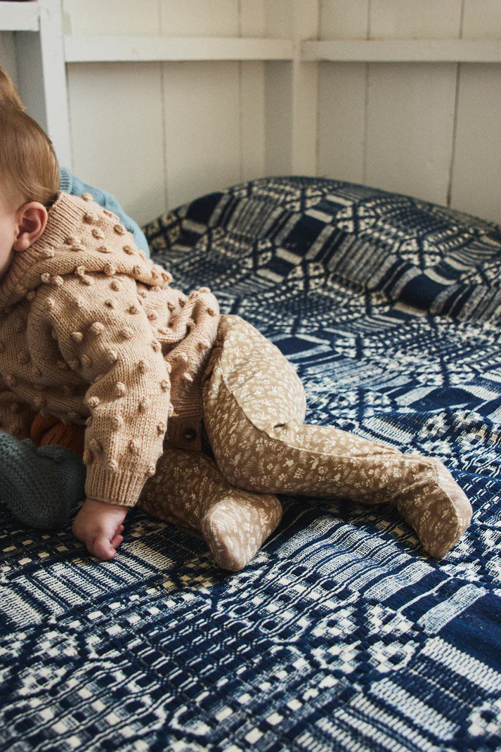 Baby Hooded Popcorn Cardigan, Patina