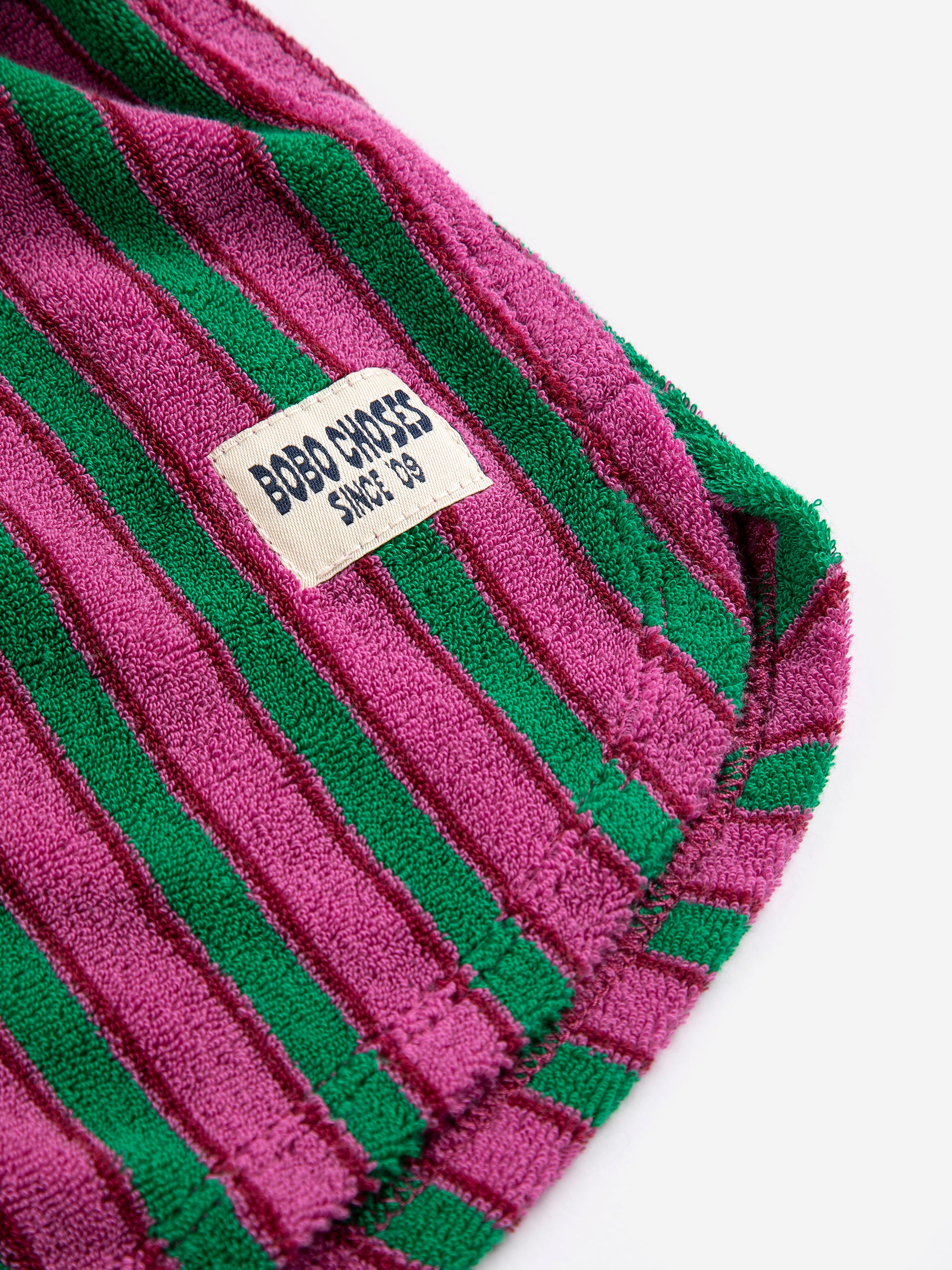 Striped terry cloth shorts