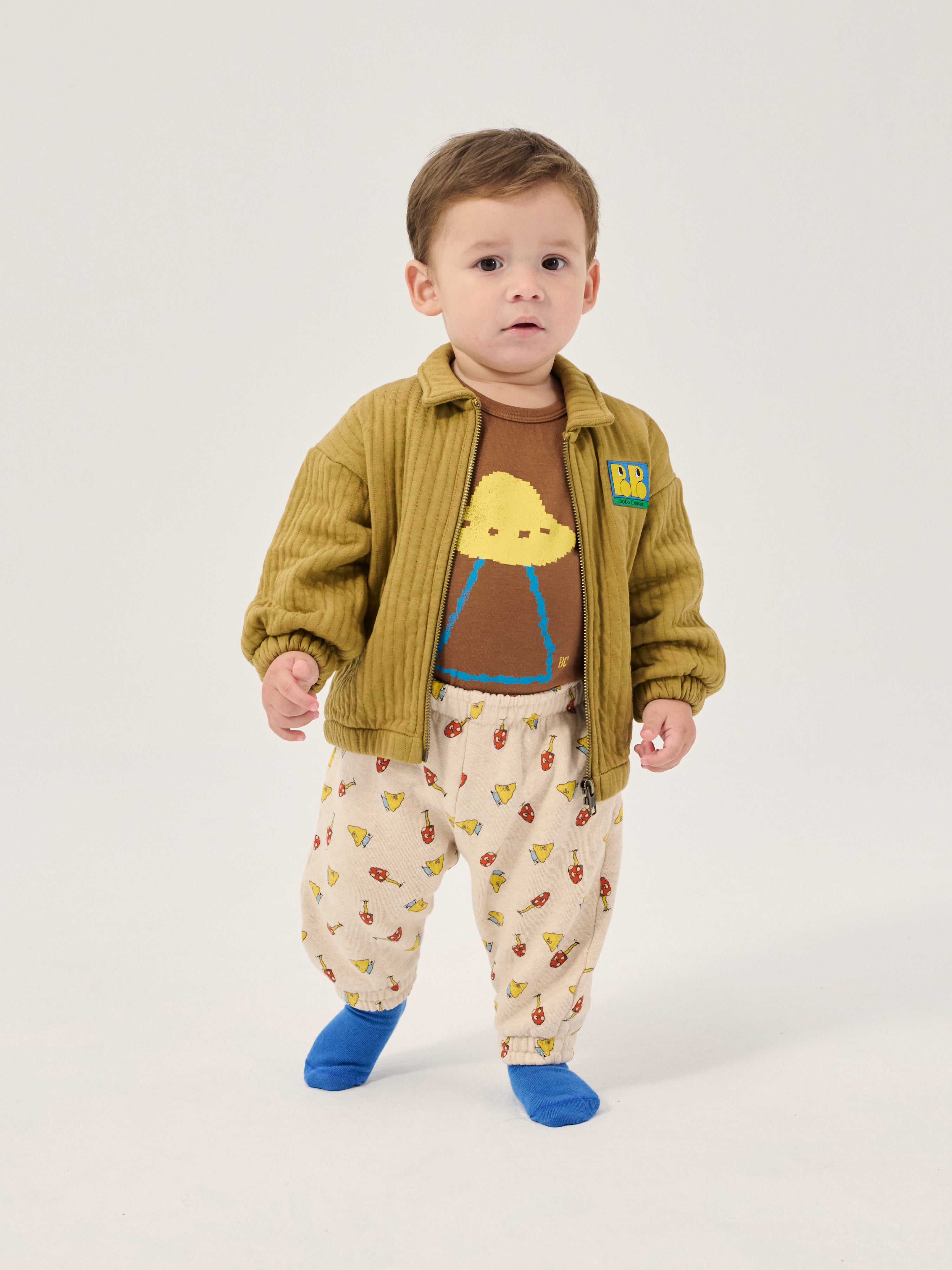 Booo Bo Choses Tag quilted zipped sweatshirt