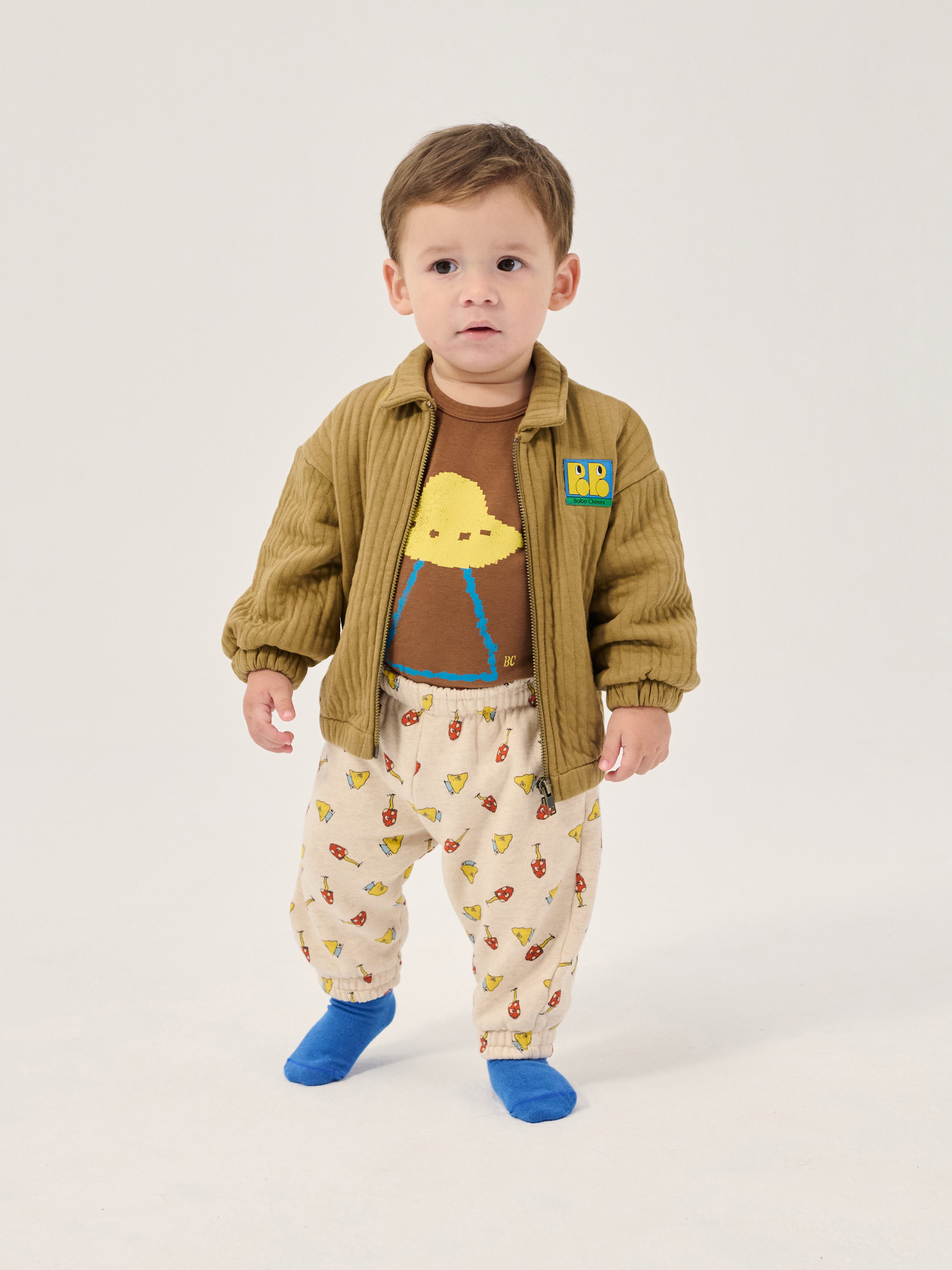 Booo Bo Choses Tag quilted zipped sweatshirt