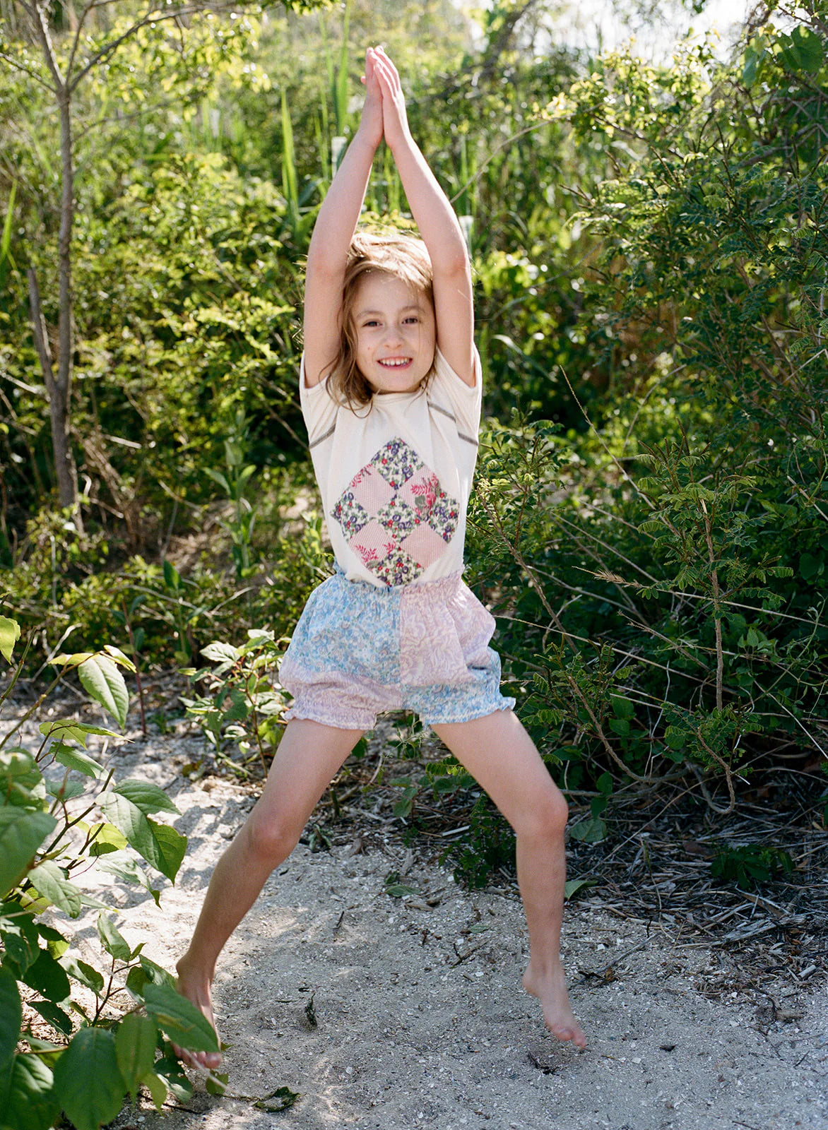 Ballet Shortie in Azul + Lavender Rose Patchwork