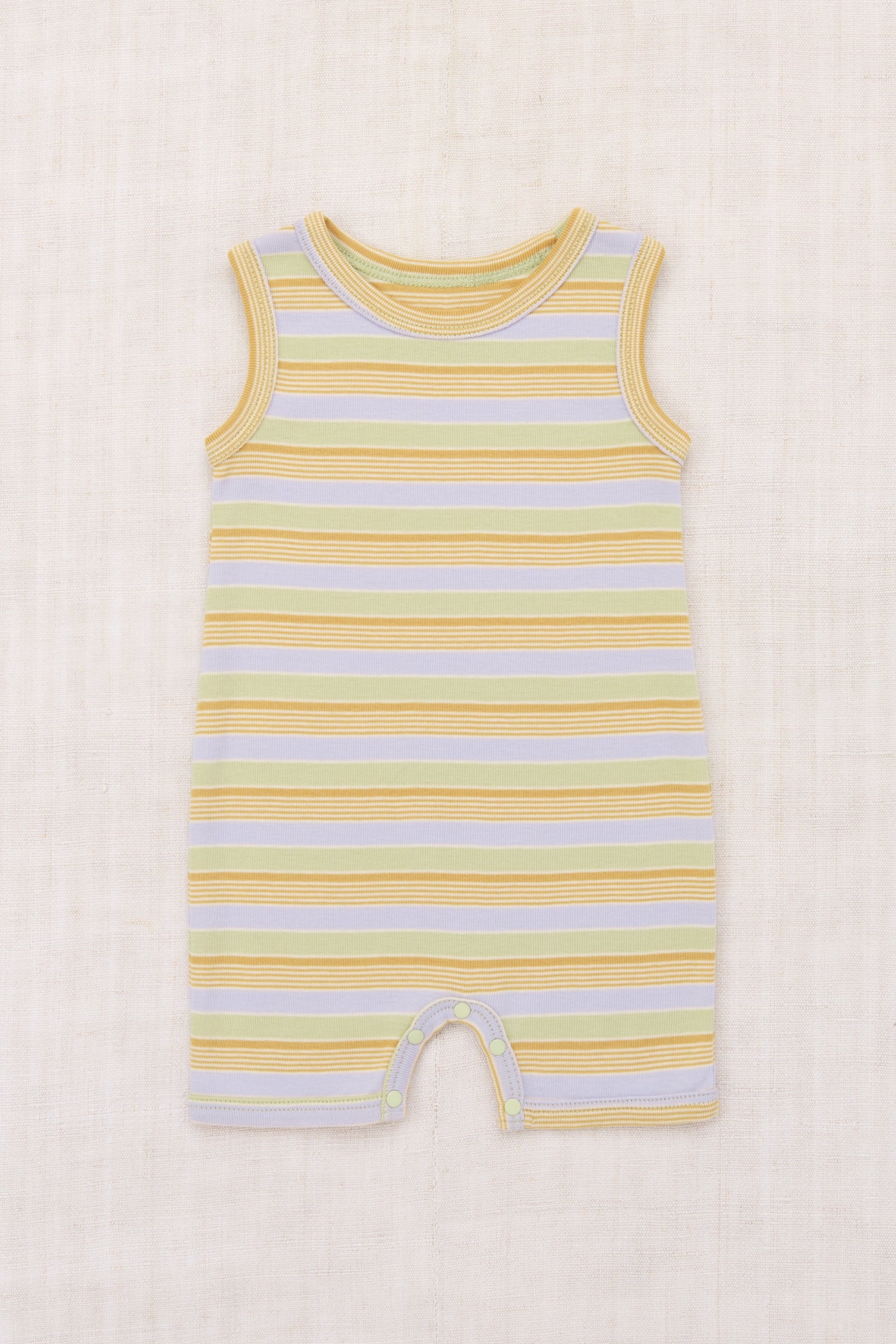 Baby Tank Romper, Mist Avenue Stripe