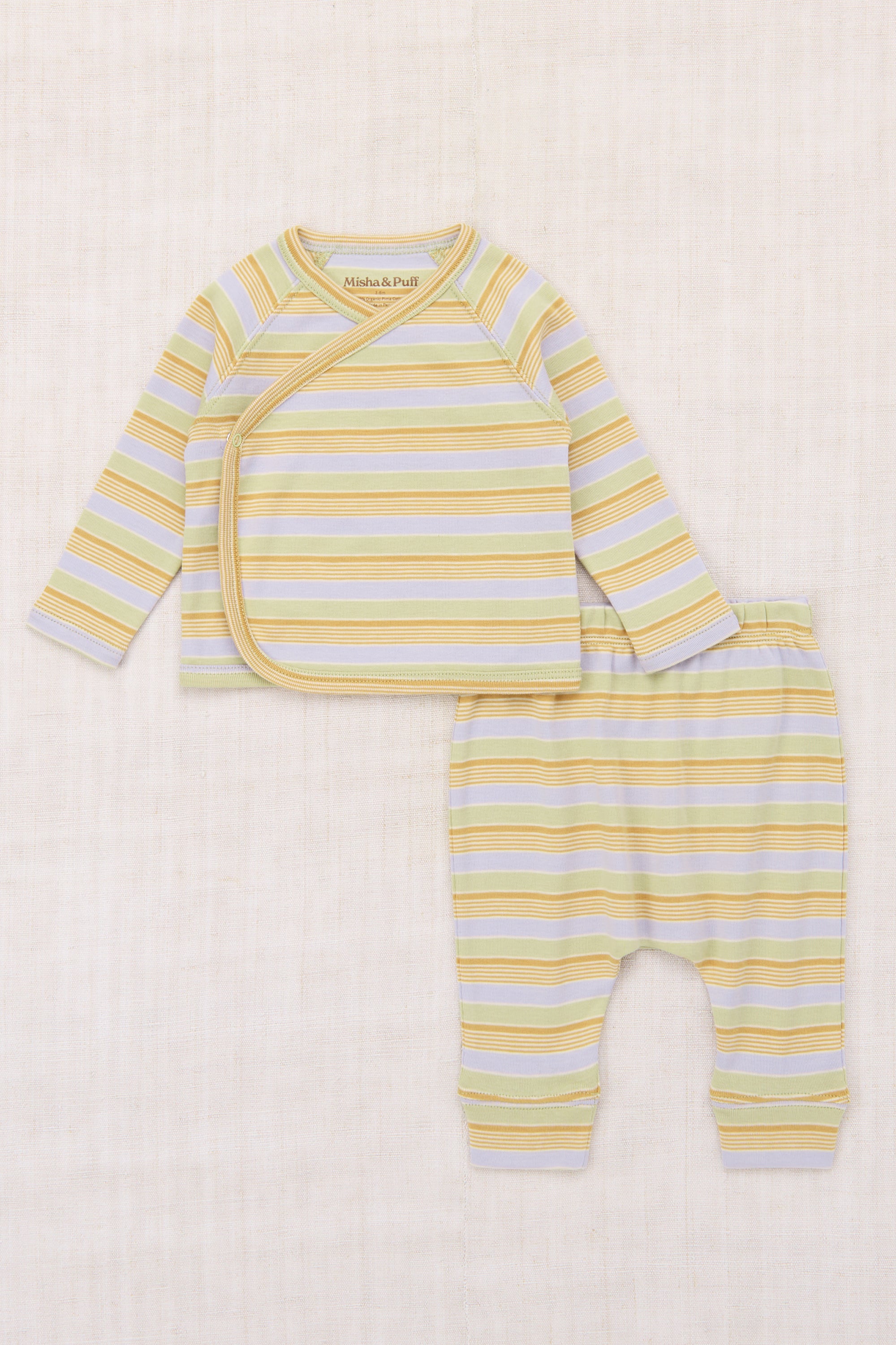 Baby Wrap Set, Mist Avenue Stripe