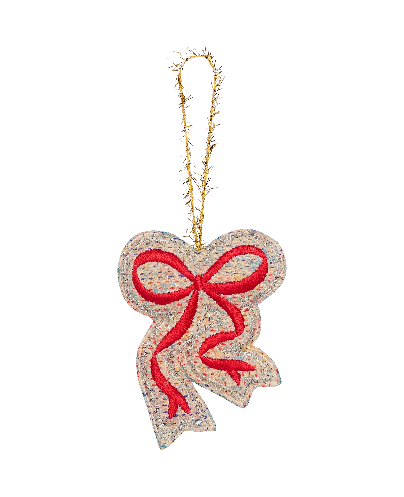 Christmas Kantha Bow Ornament