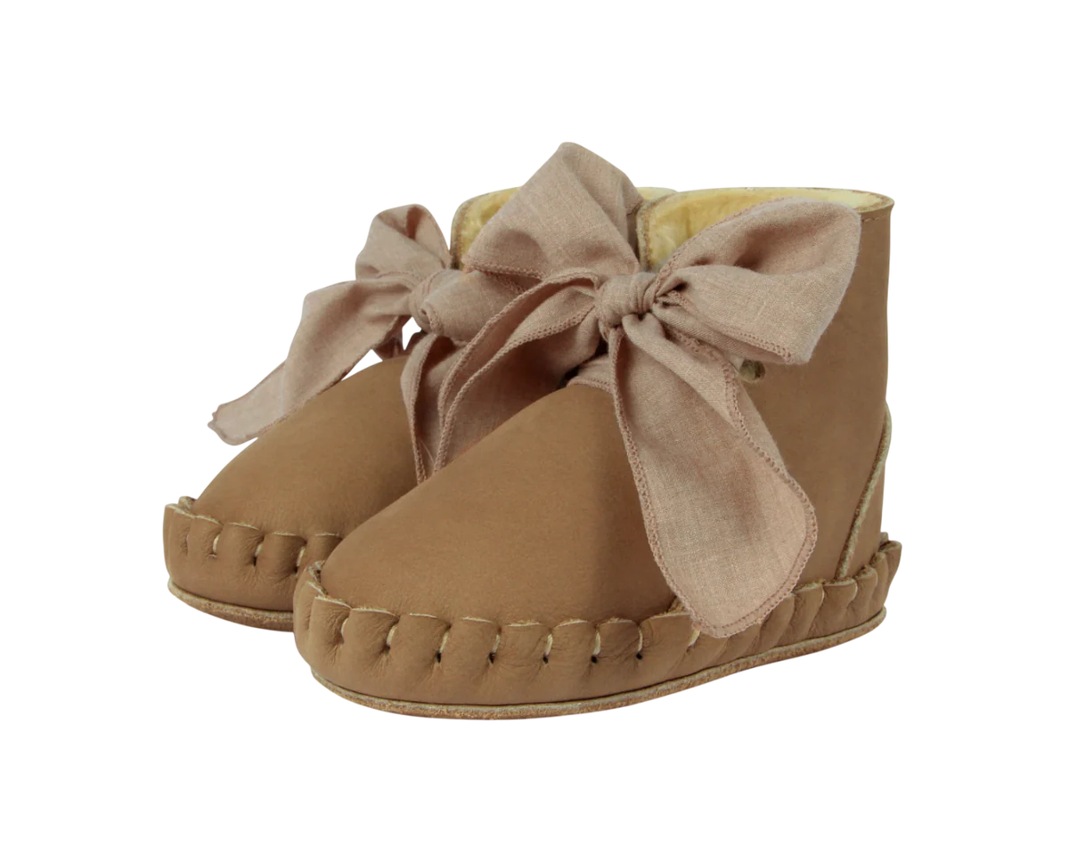 Pina Organza Booties | Truffle Nuback