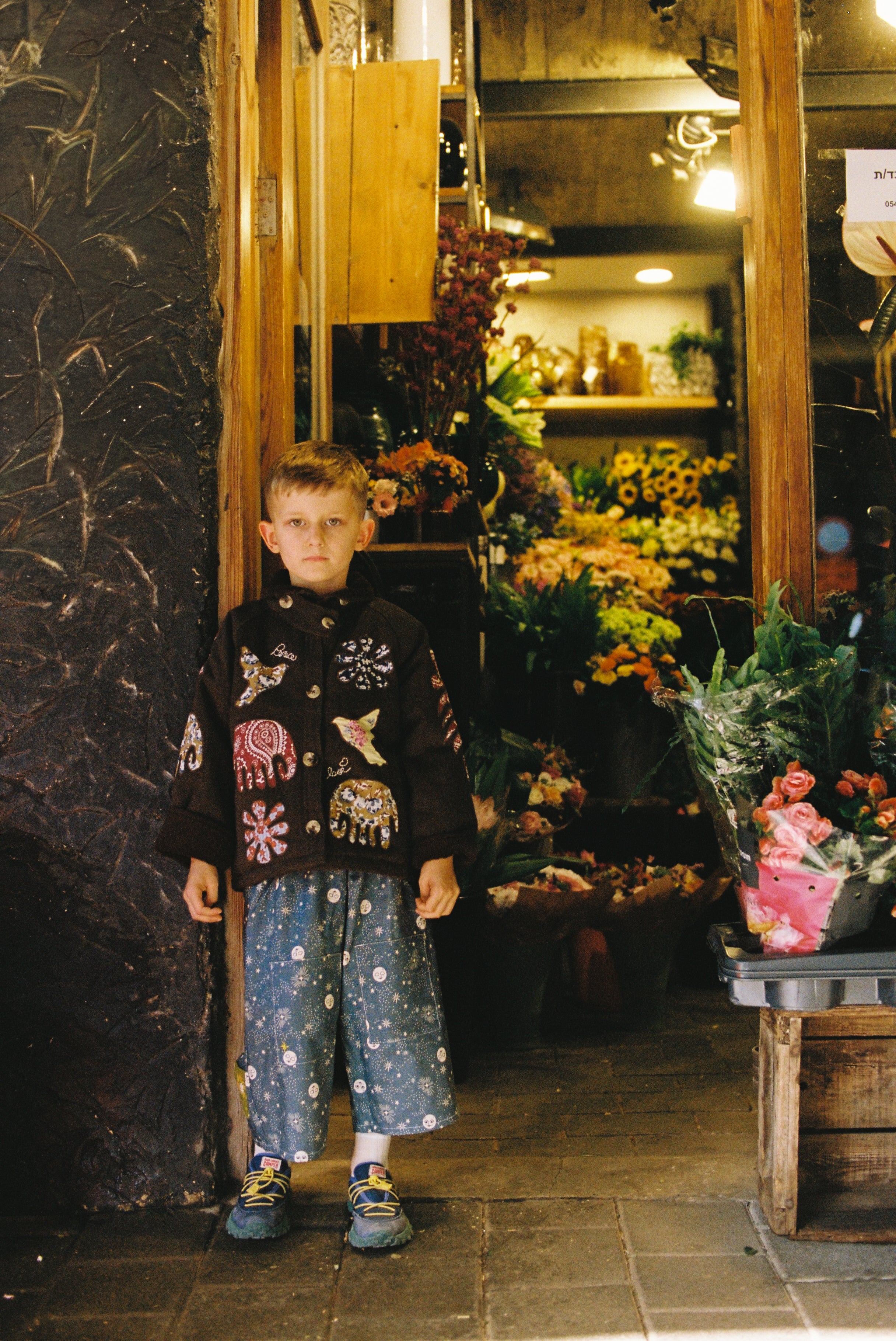 Organic Cotton Kids Loose Fit Pants: Good Spirit Blue