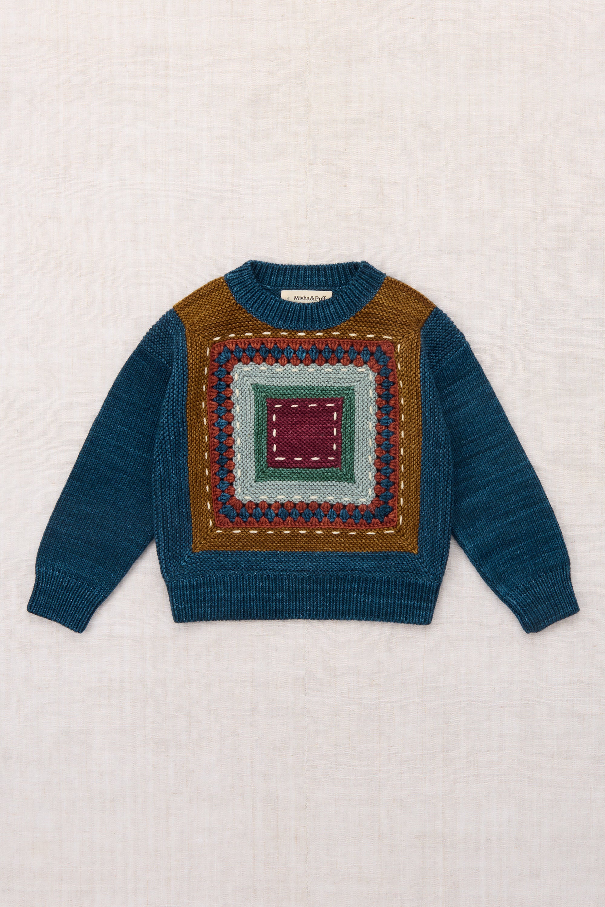 Running Stitch Sweater - Marine Blue