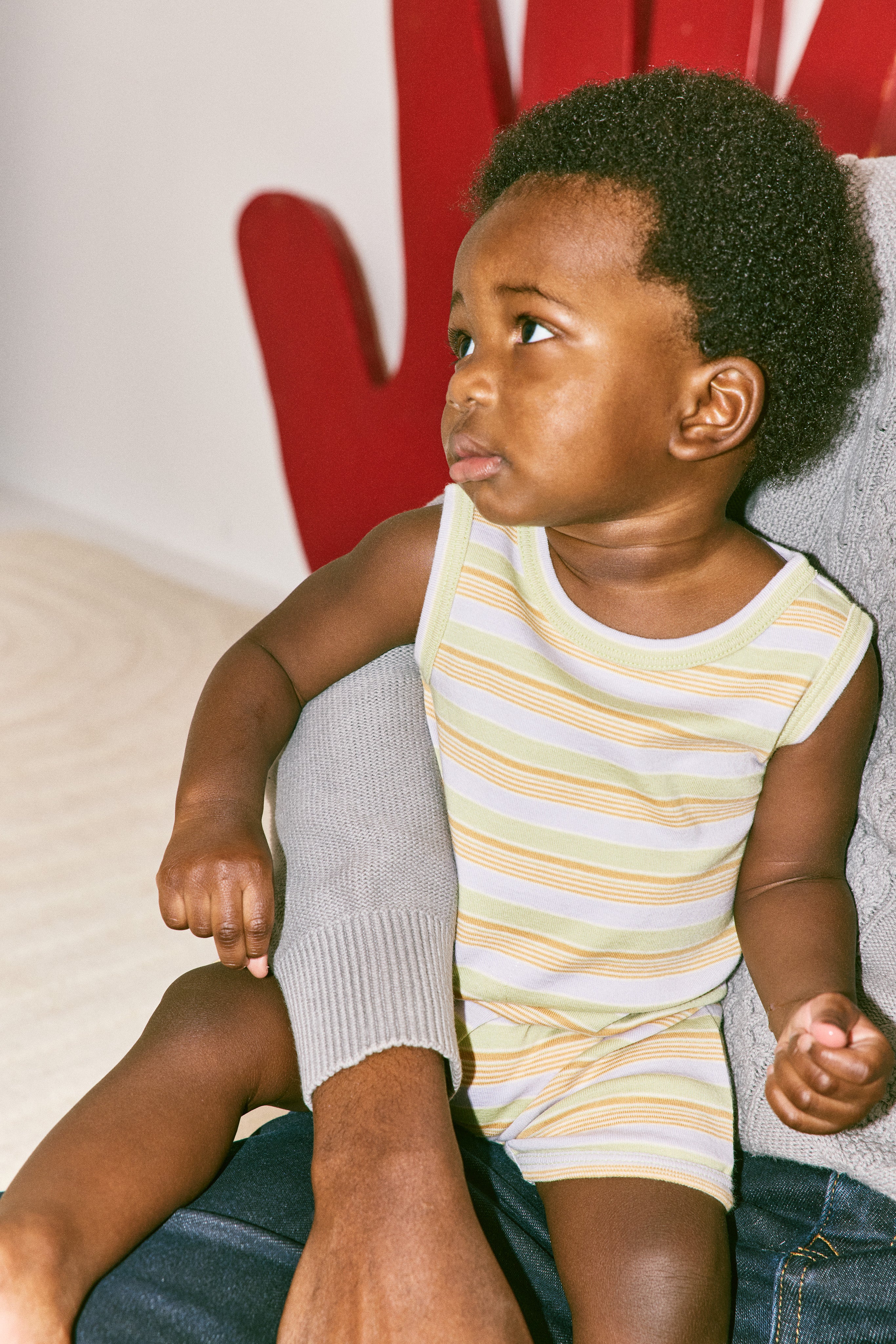 Baby Tank Romper, Mist Avenue Stripe