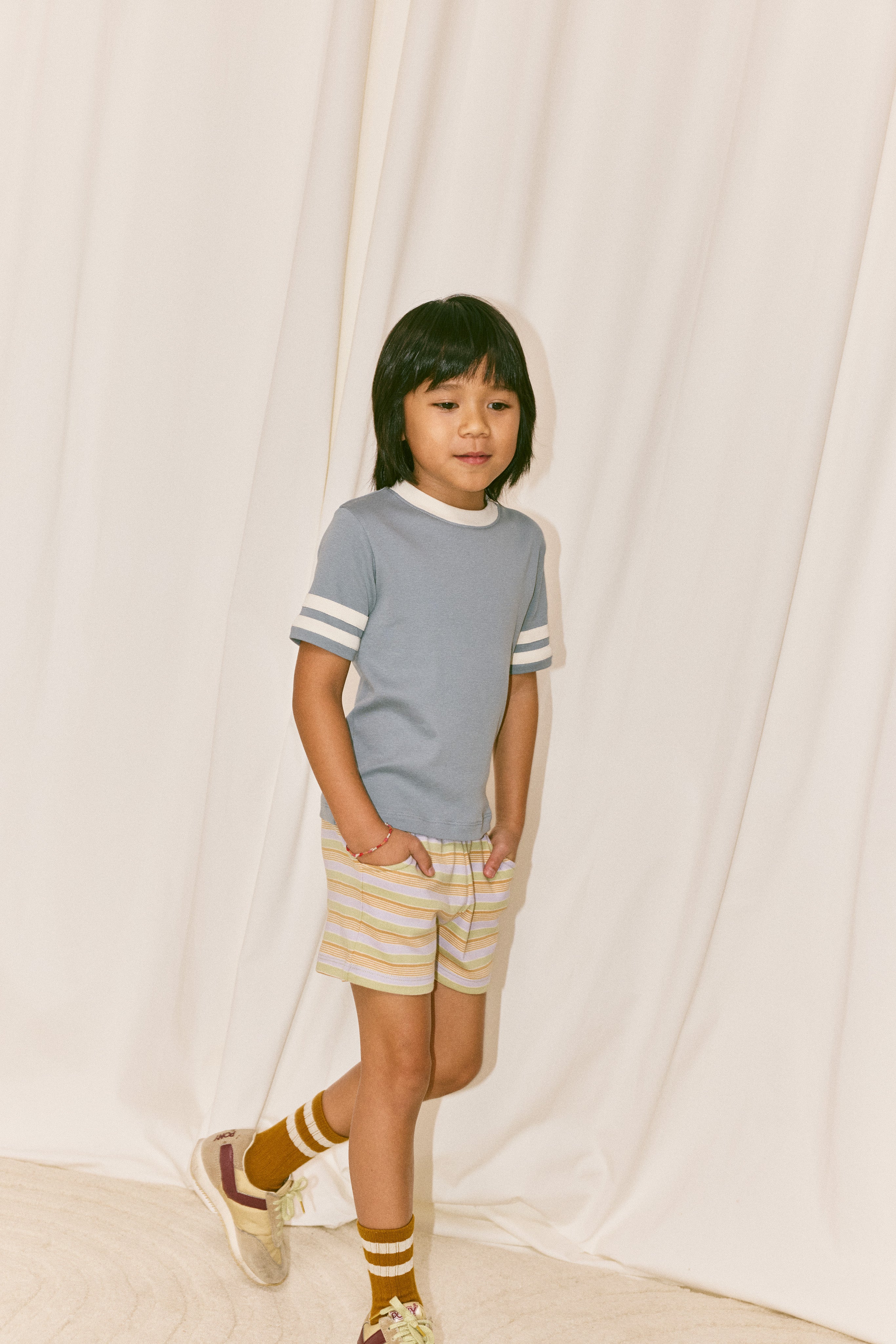 Cycling Short, Mist Avenue Stripe