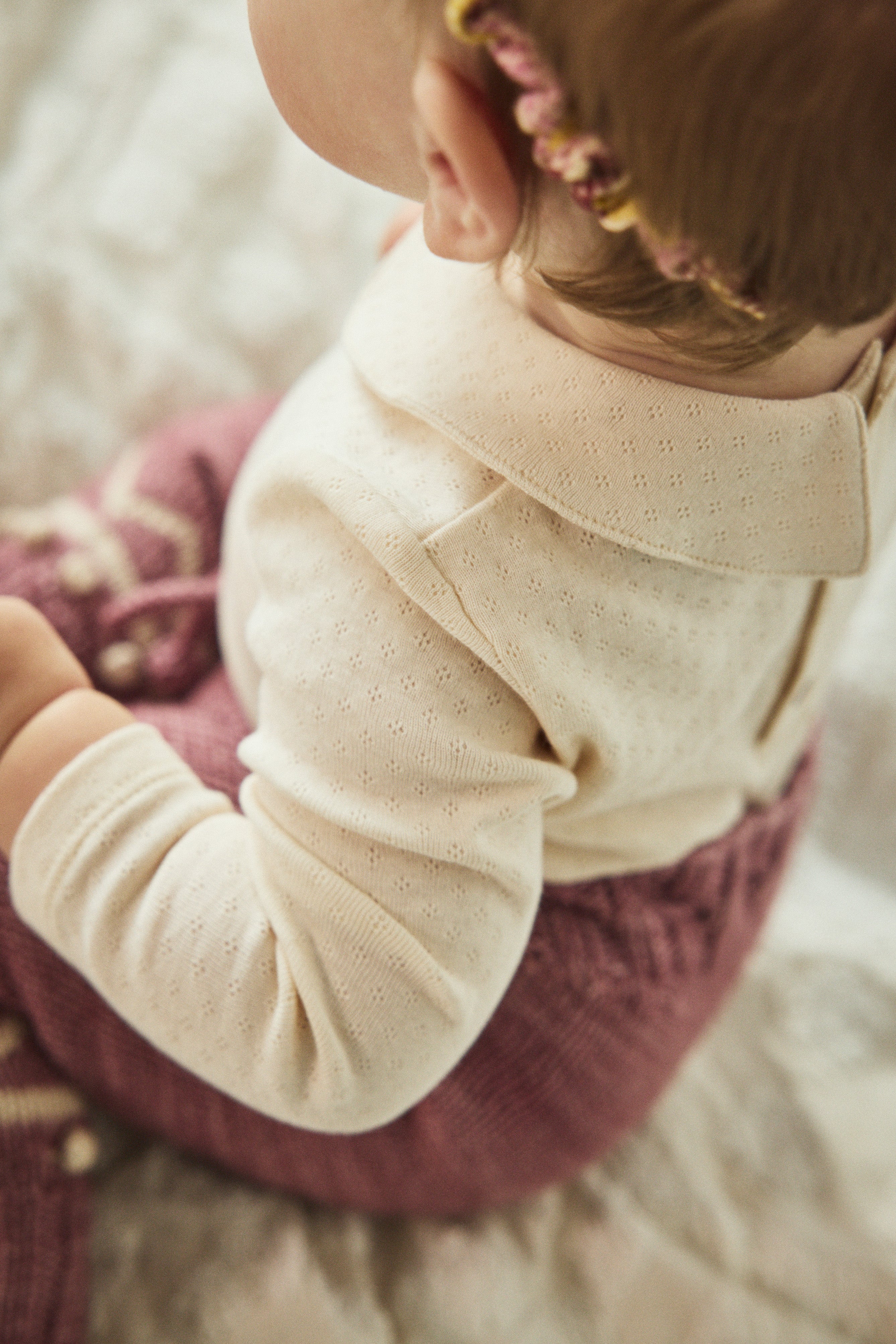 Baby Pointelle Petit Collar Onesie