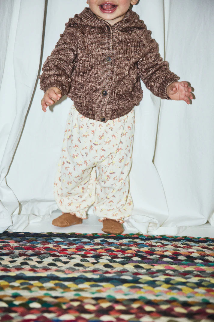 Baby Hooded Popcorn Cardigan, Affogato