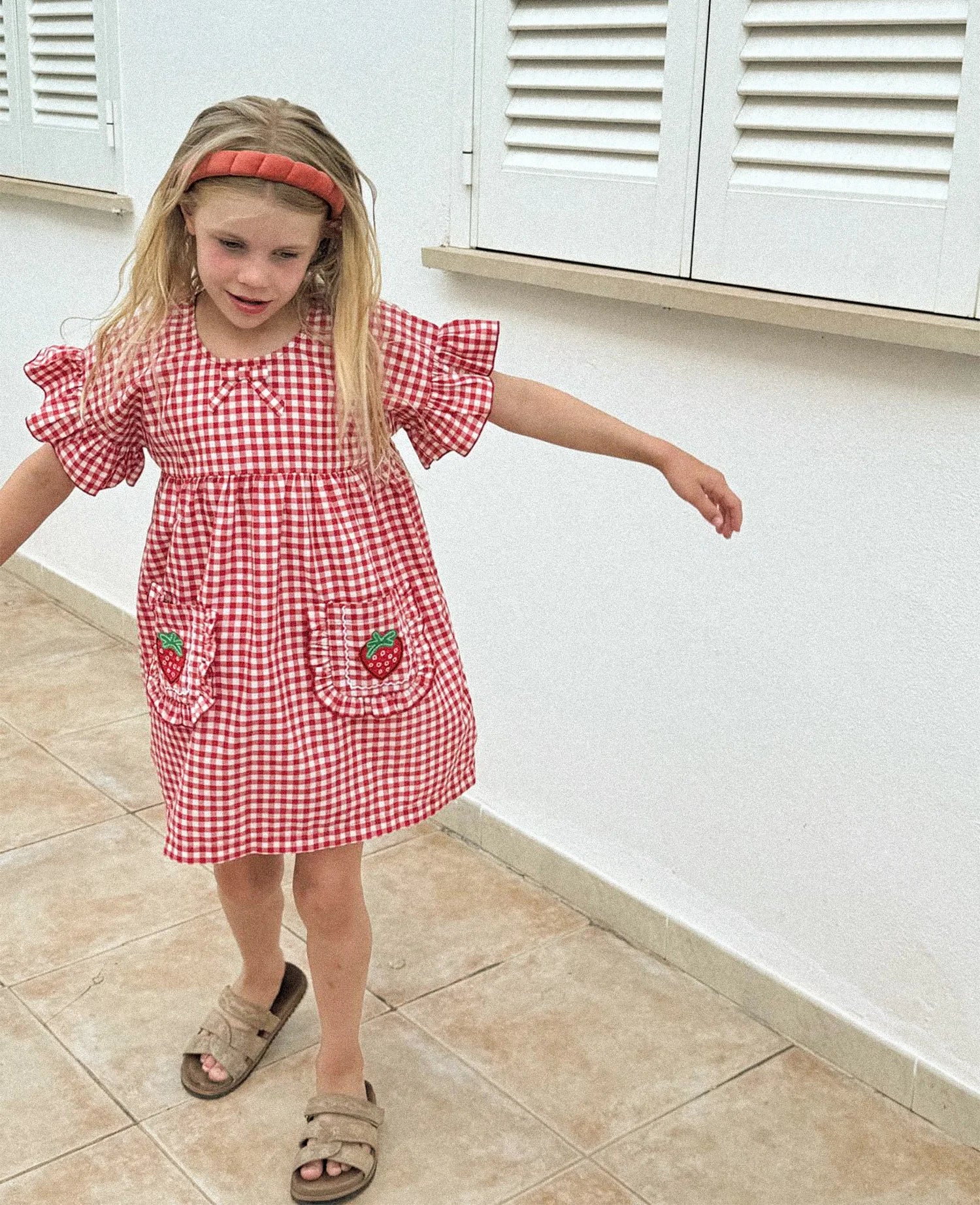 Ohio Dress, Red Checks