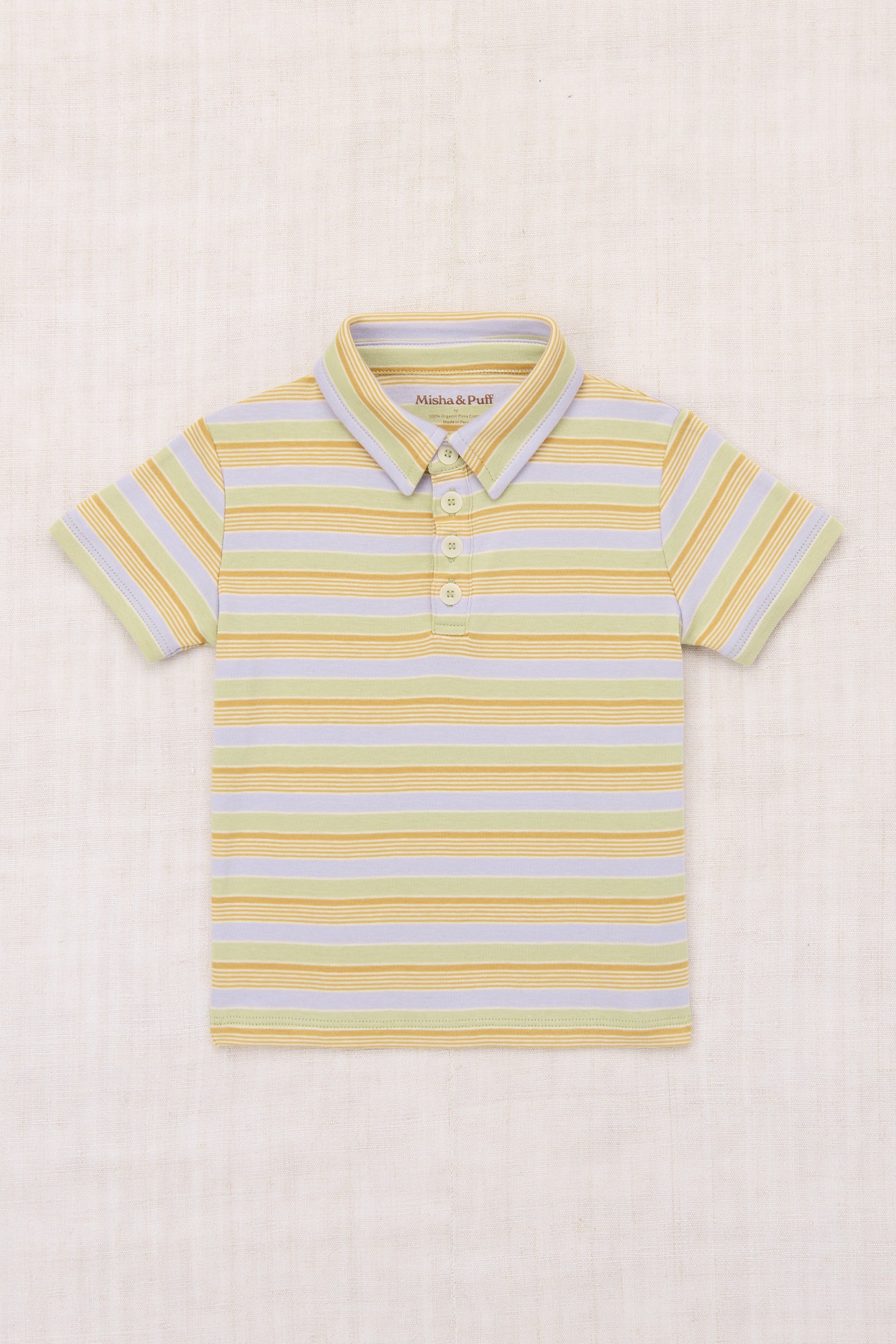 Short Sleeve Polo, Mist Avenue Stripe