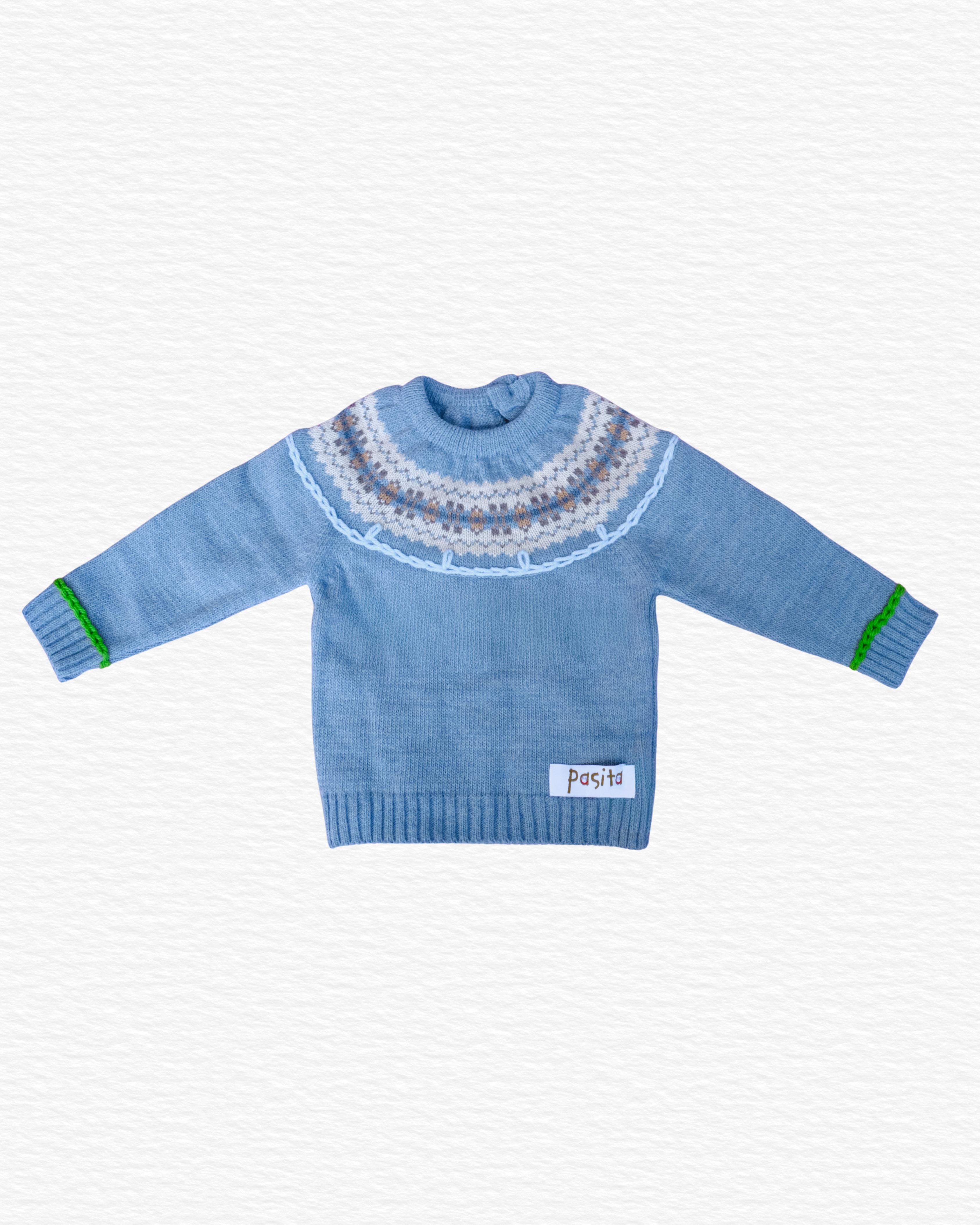 Greca Sweater, Blue