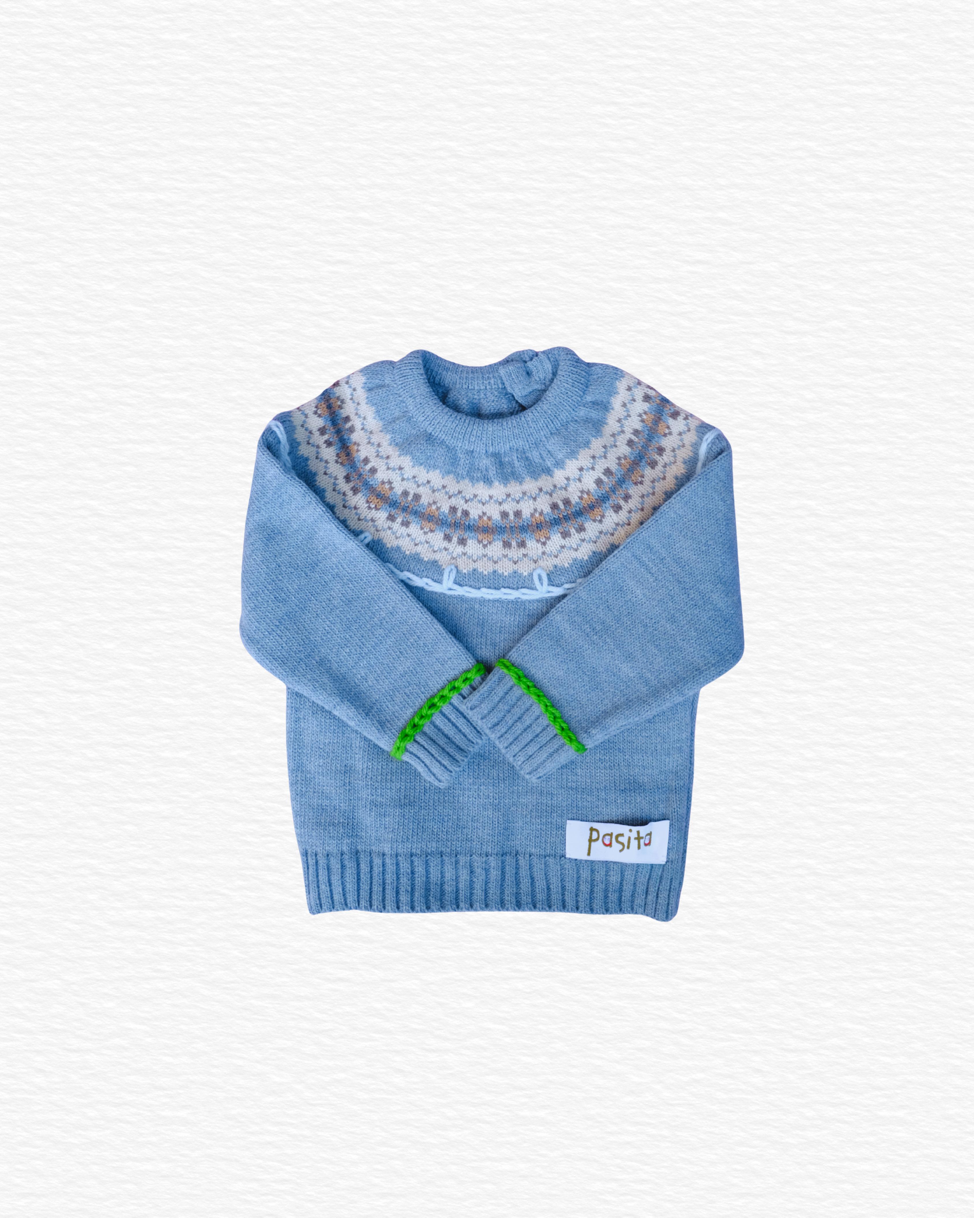 Greca Sweater, Blue
