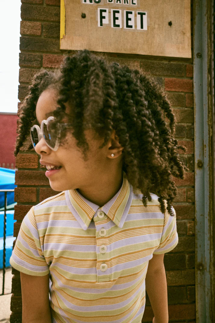 Short Sleeve Polo, Mist Avenue Stripe