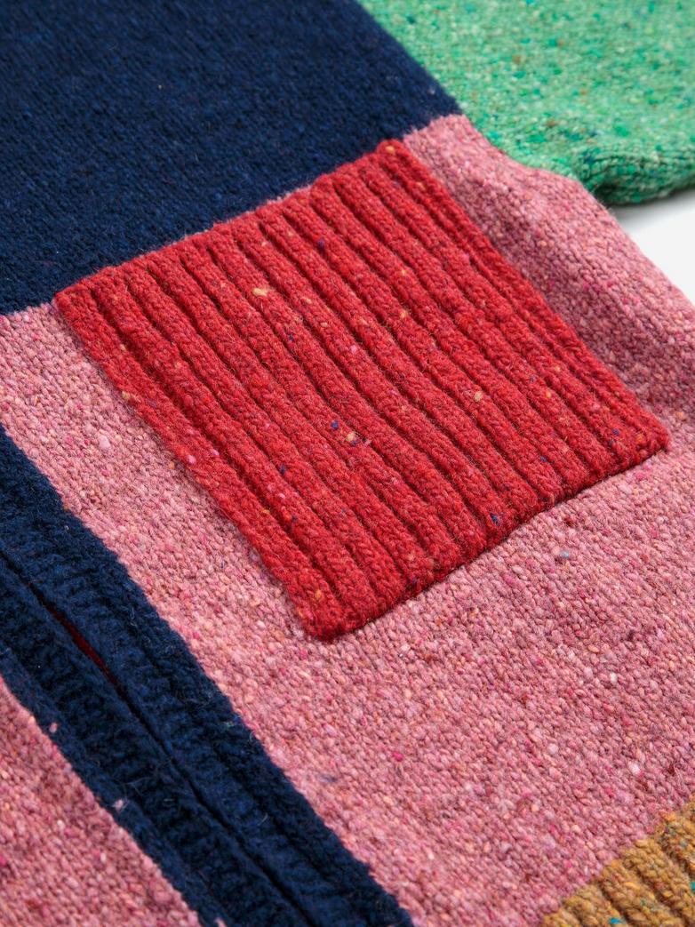 Color Block Cardigan, Pink