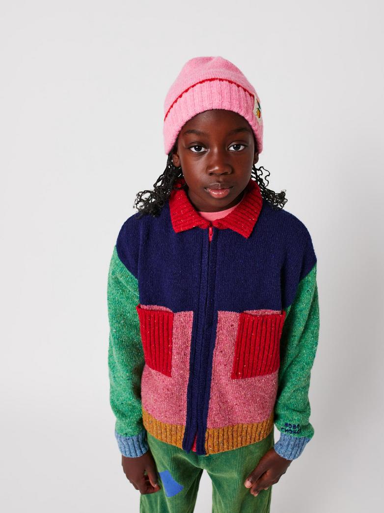 Color Block Cardigan, Pink