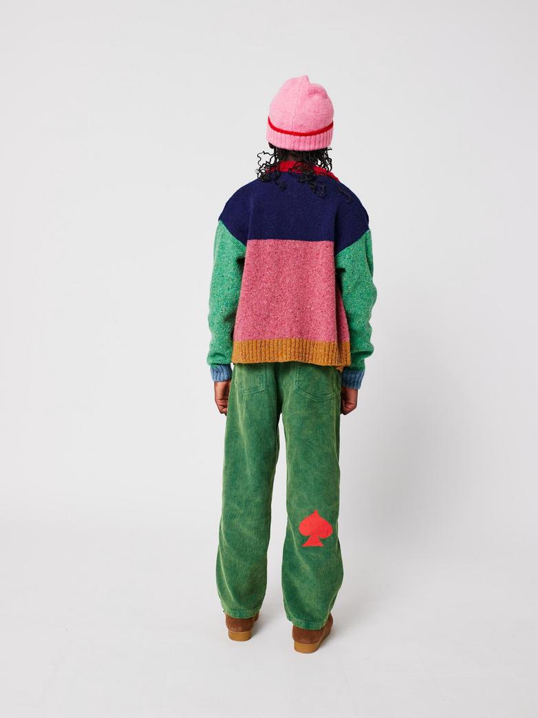 Color Block Cardigan, Pink