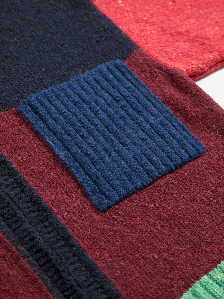 Color Block Cardigan, Red