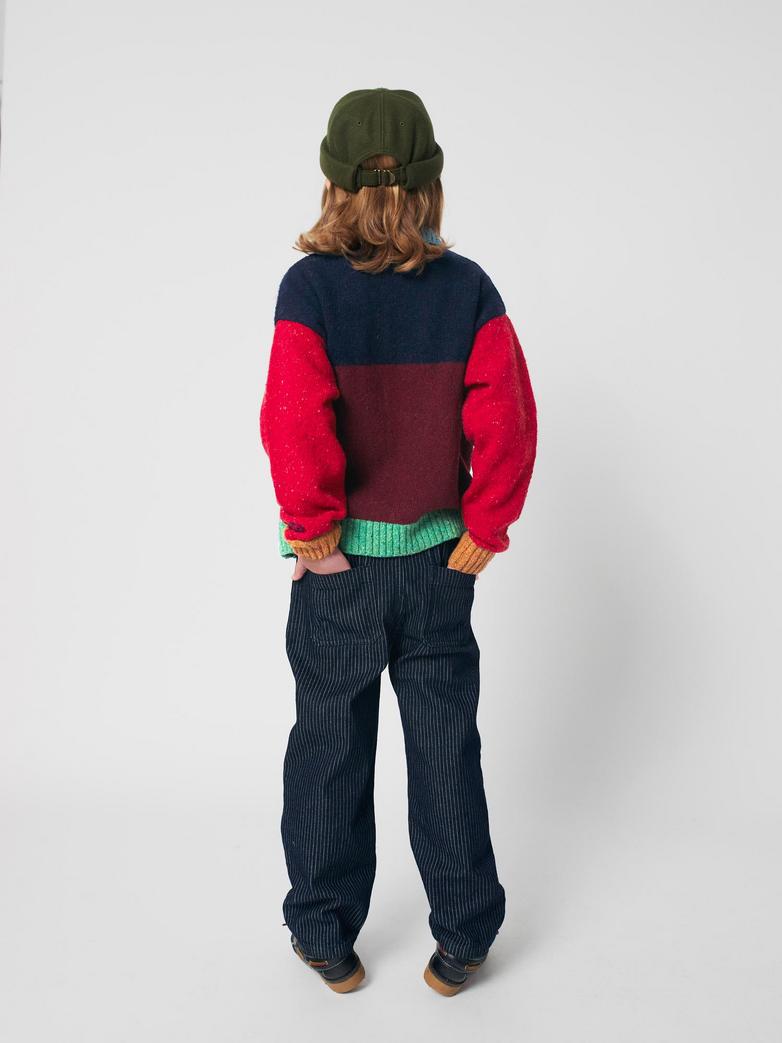 Color Block Cardigan, Red