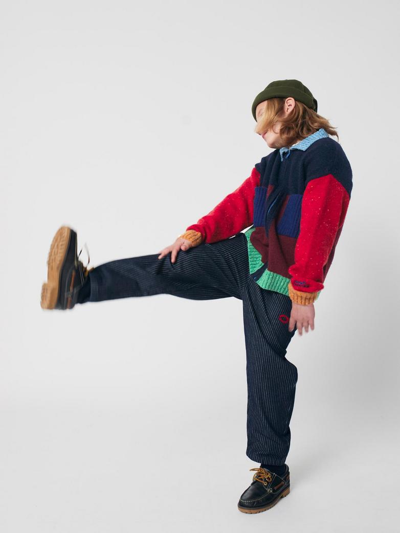 Color Block Cardigan, Red