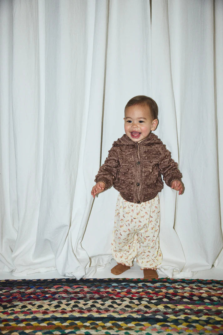 Baby Hooded Popcorn Cardigan, Affogato