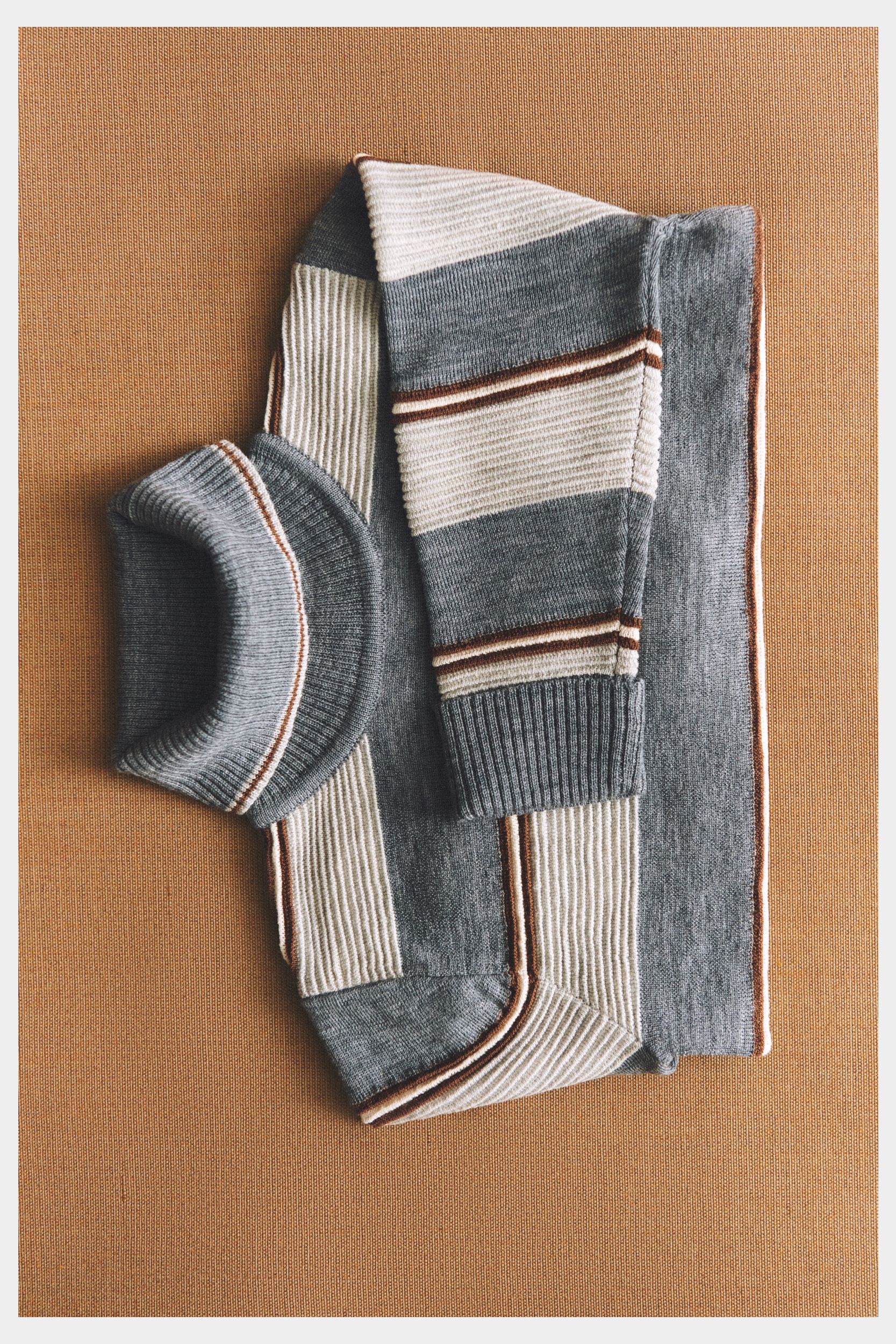 Rollneck Sweater- Steel/ Light Grey Melange