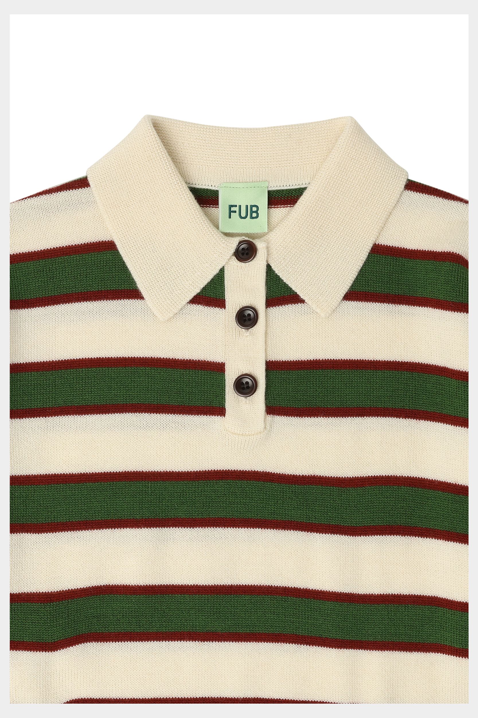 Striped Polo, Ecru