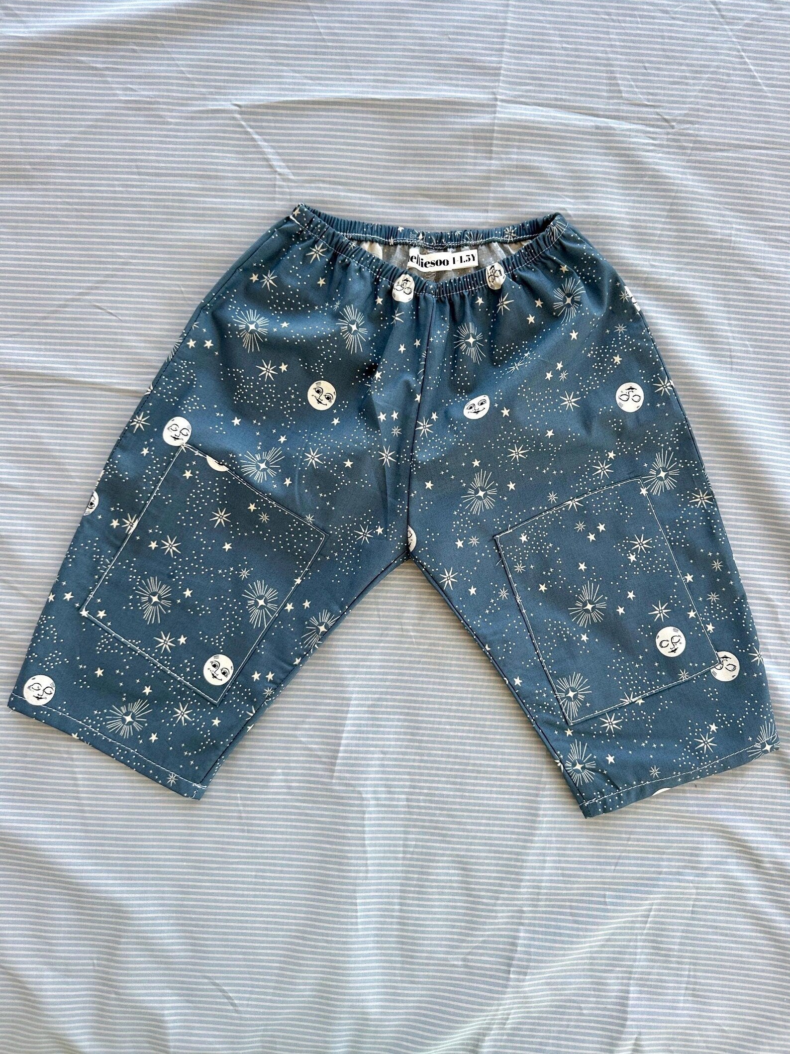 Organic Cotton Kids Loose Fit Pants: Good Spirit Blue