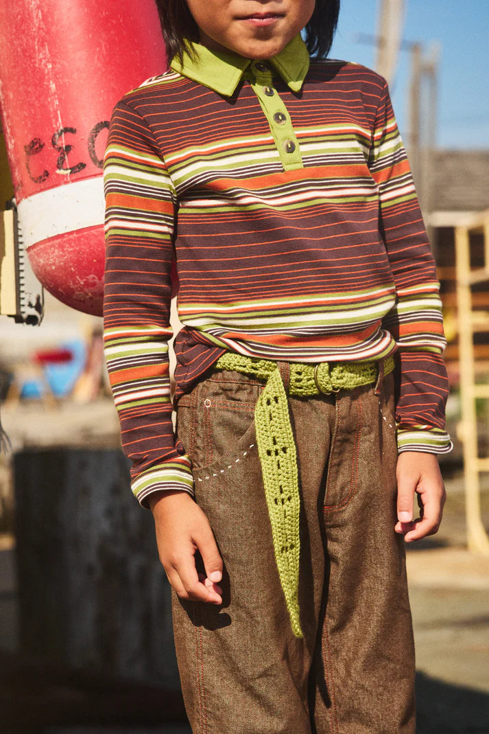 Long Sleeve Polo, Patio Stripe