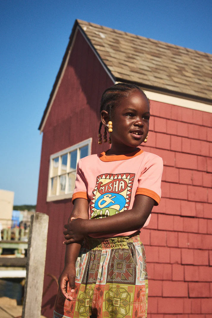Groovy Paisley Ringer Tee, Rosewood