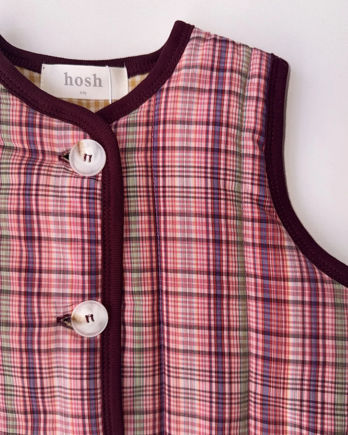 Hoshi Vest - Burgundy Green Checkers-7