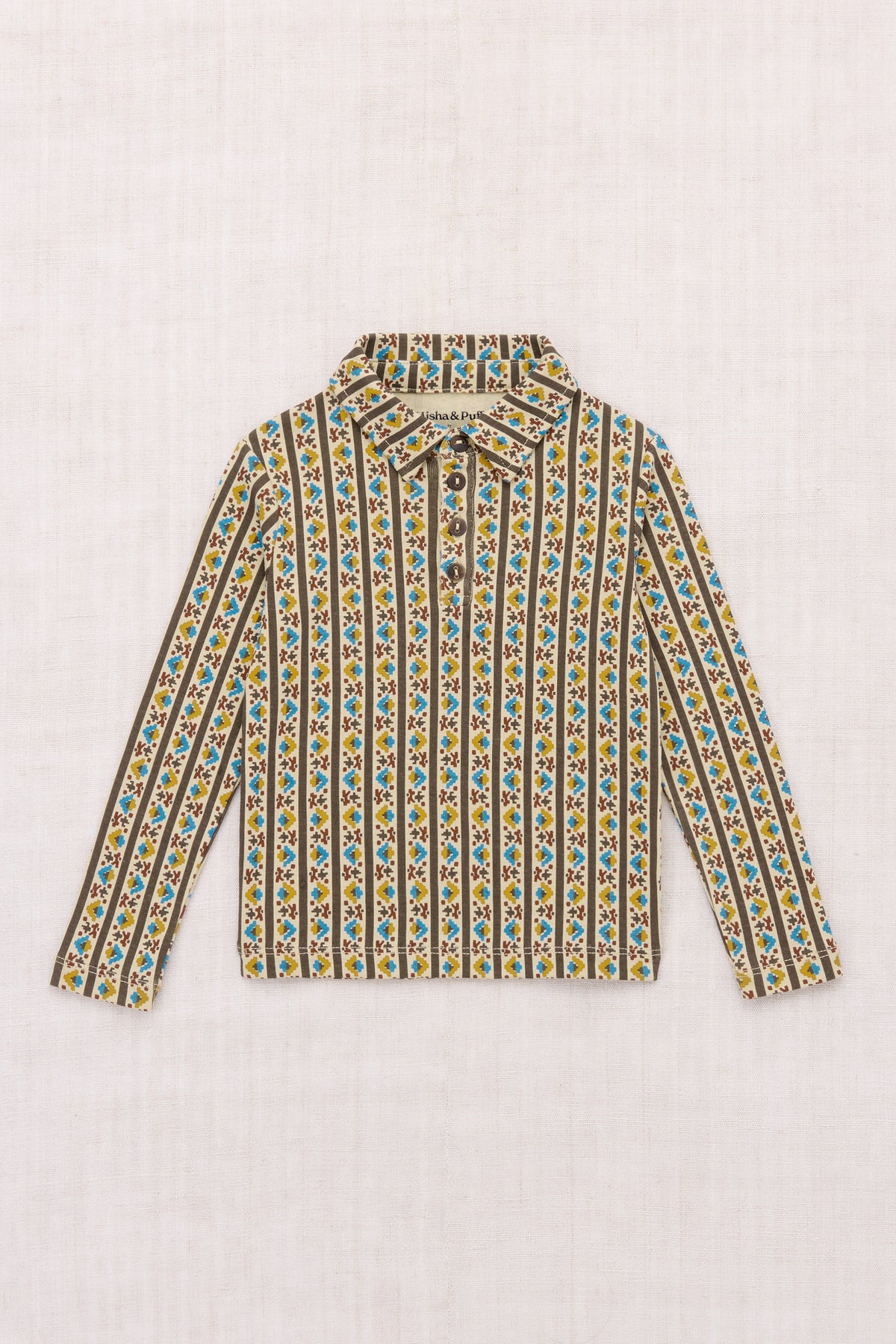 Long Sleeve Polo, Alabaster Gallup