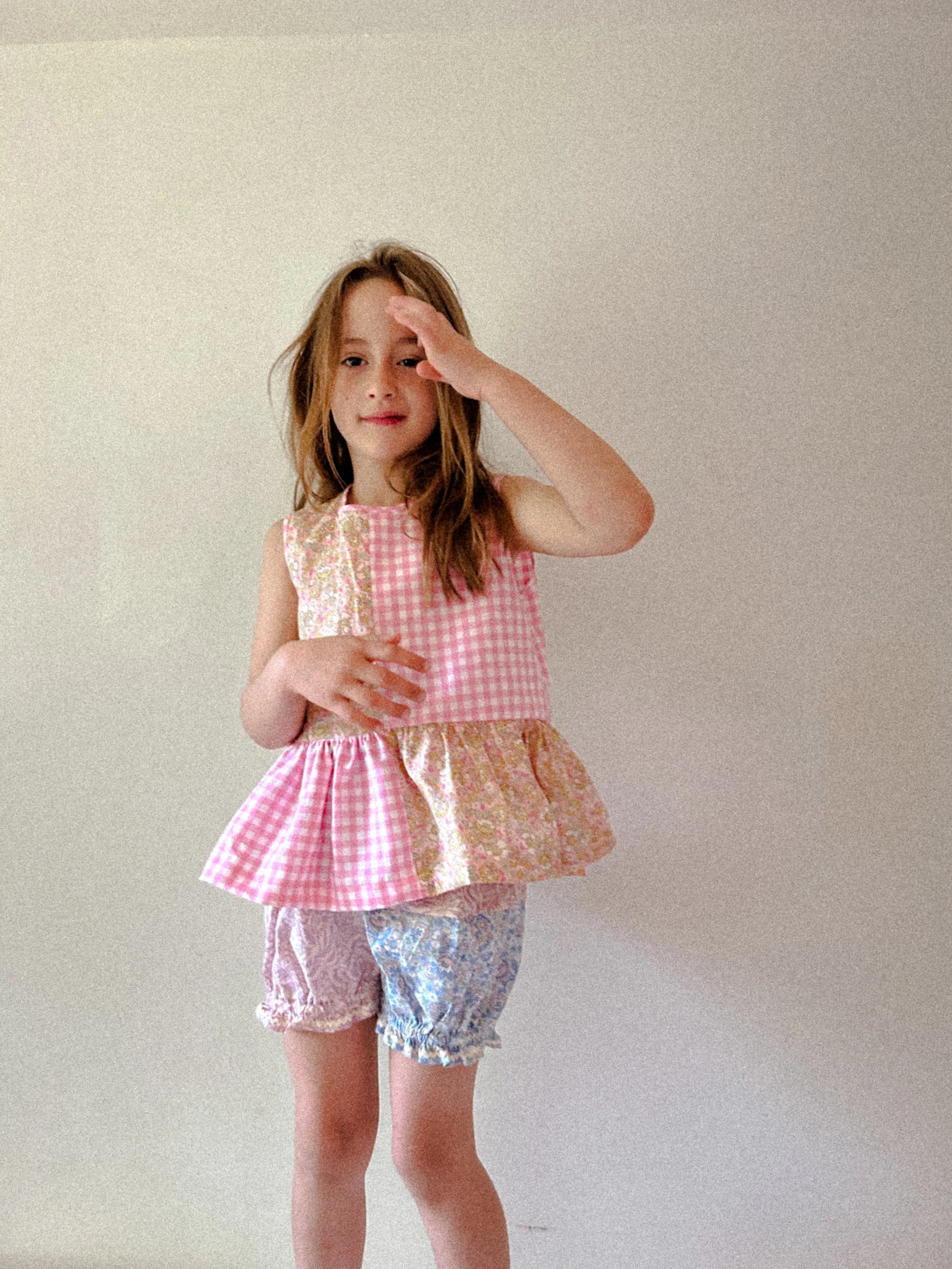 Ballet Shortie in Azul + Lavender Rose Patchwork