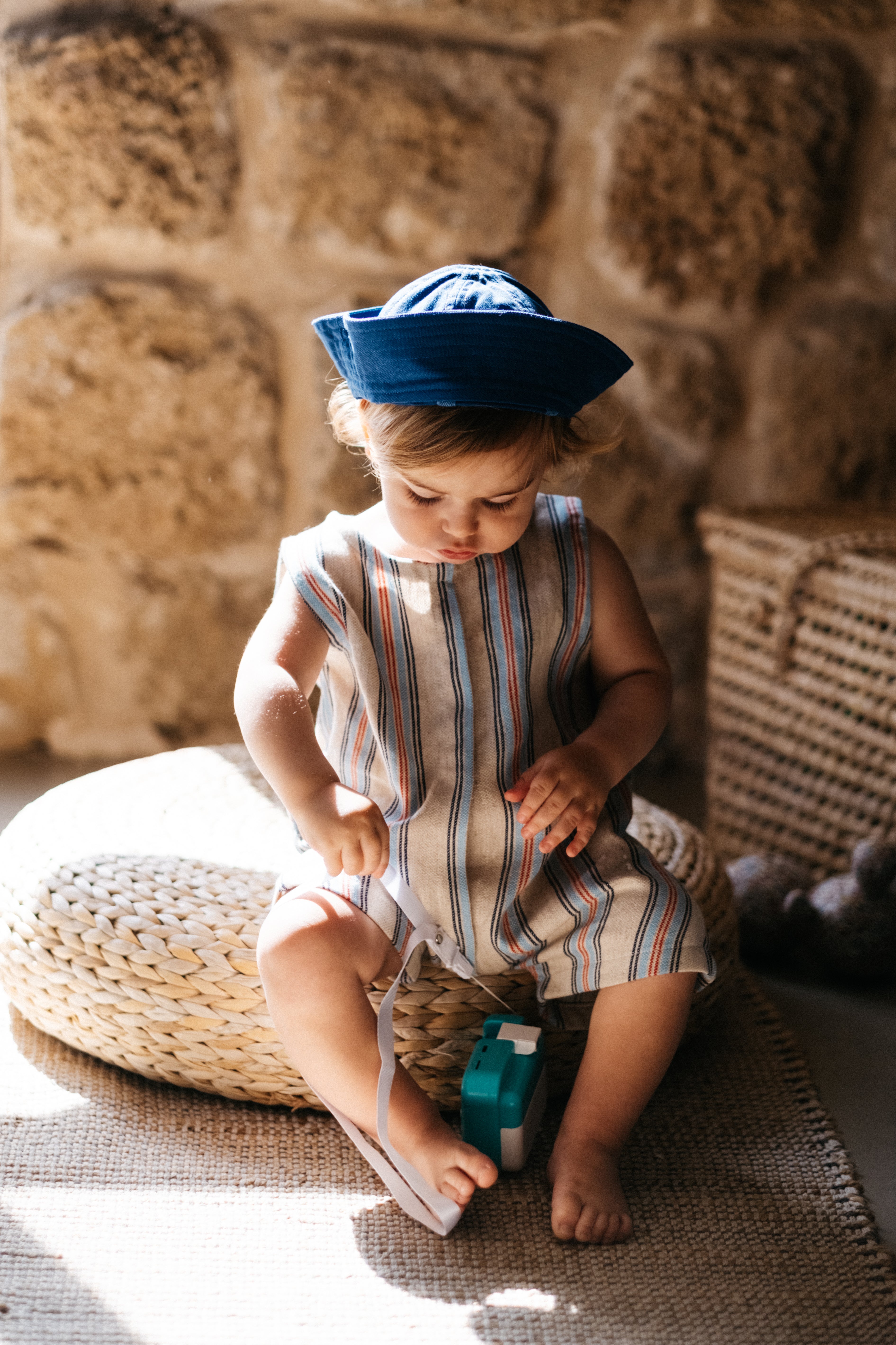 Striped Red and Blue Jumpsuit