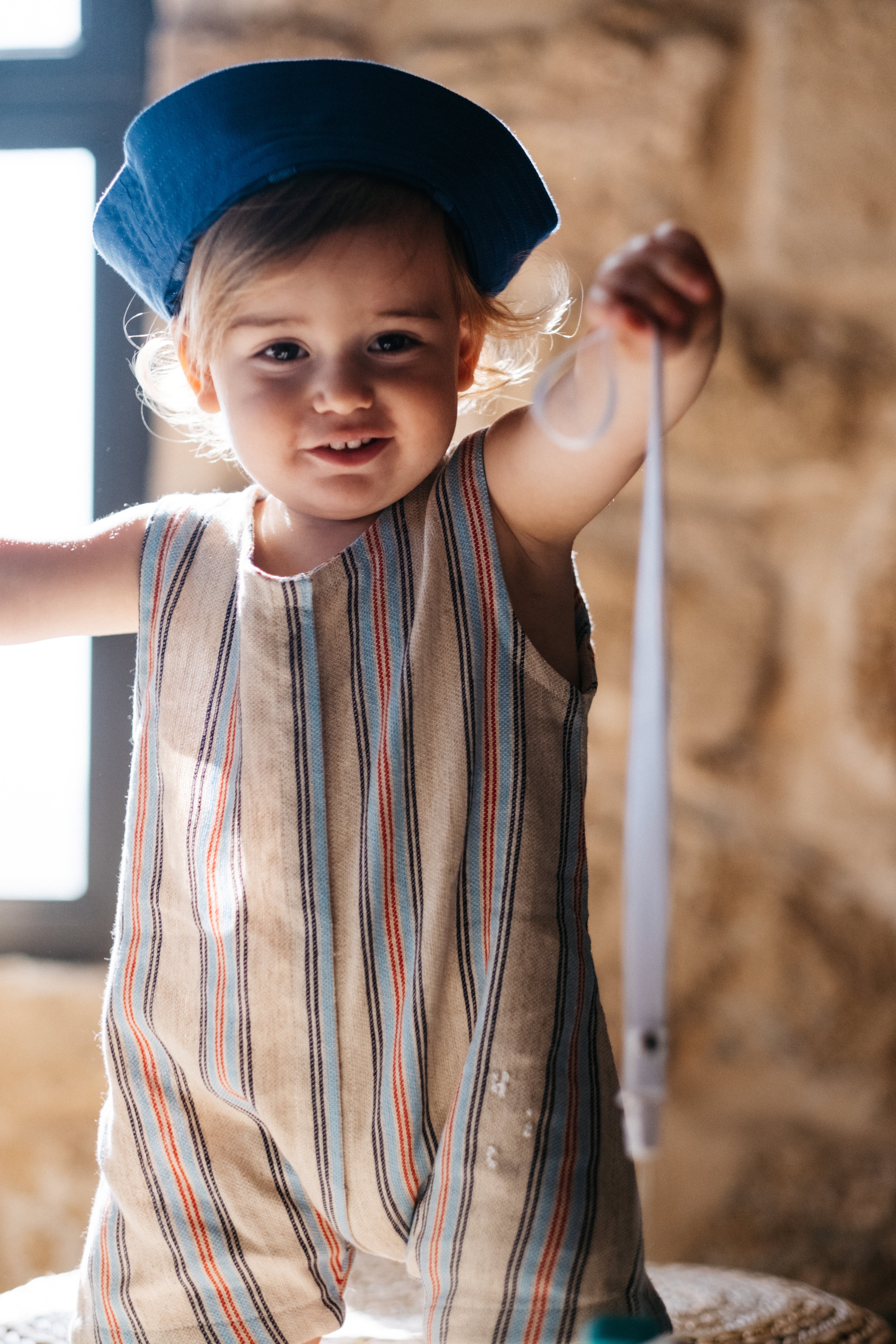 Striped Red and Blue Jumpsuit