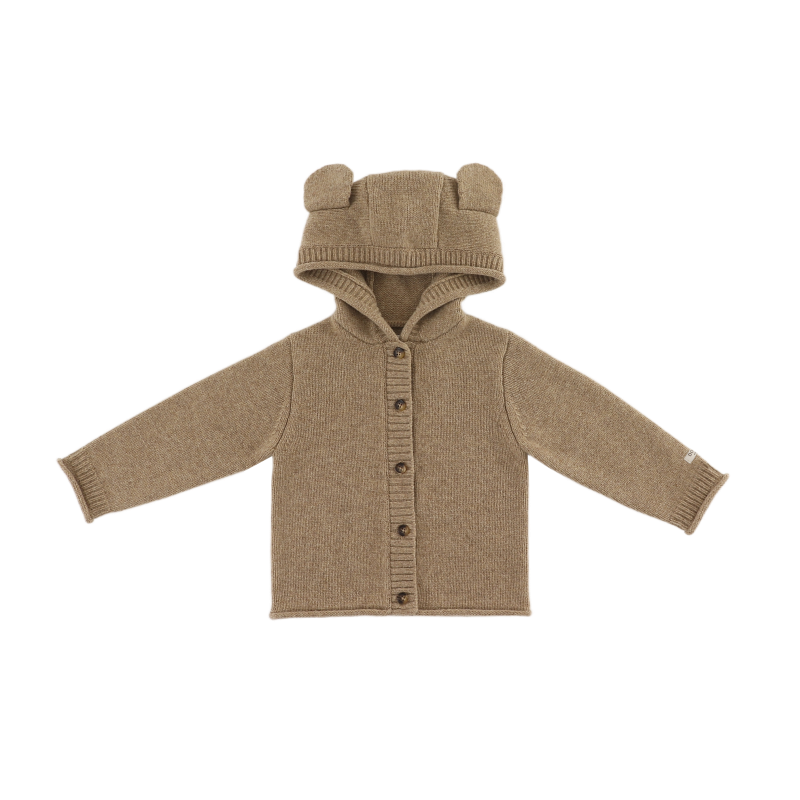 Brittan Merino Wool Cardigan | Bear | Milk Chocolate Melange