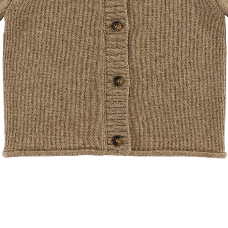 Brittan Merino Wool Cardigan | Bear | Milk Chocolate Melange