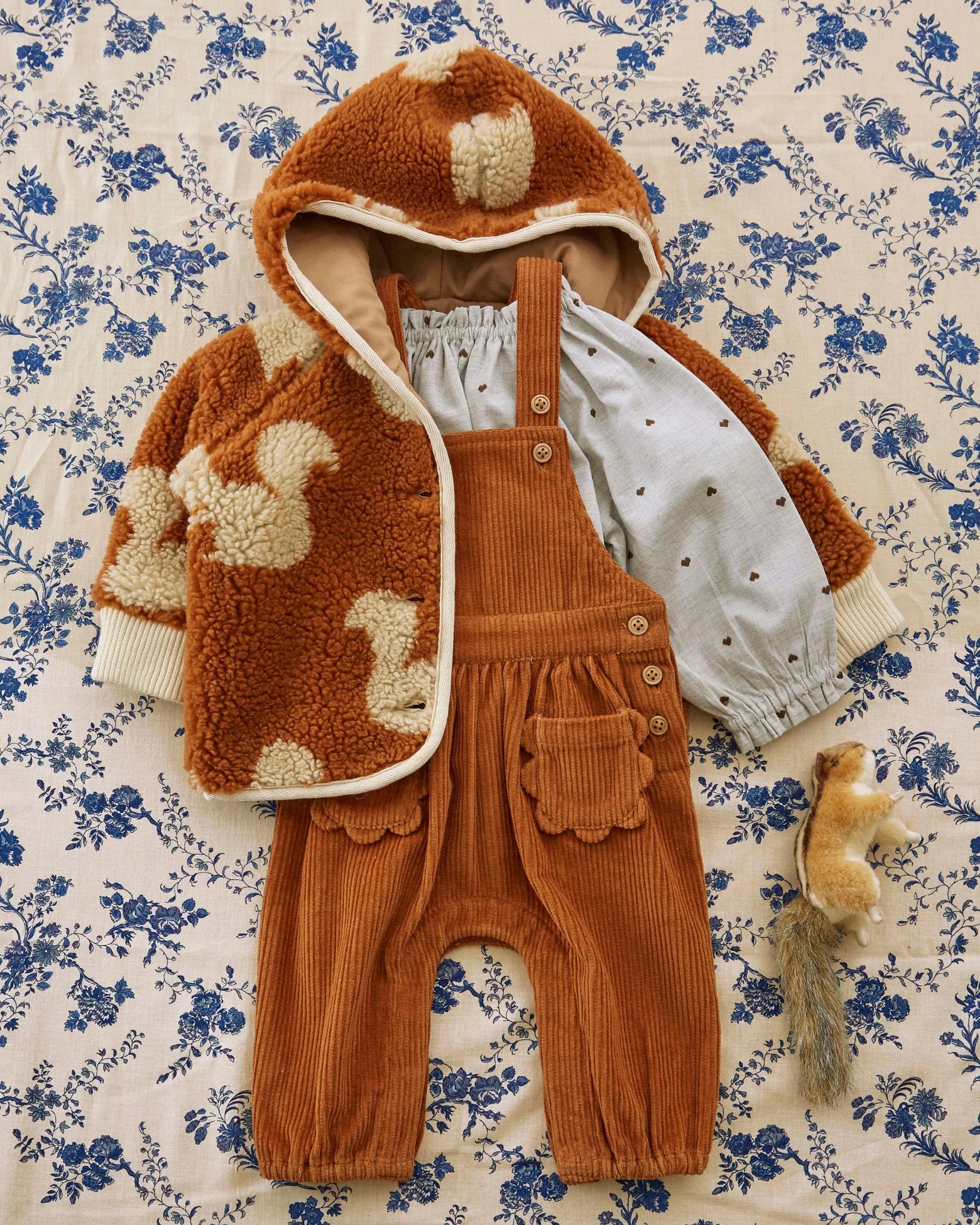 Brown squirrel sherpa hooded jacket