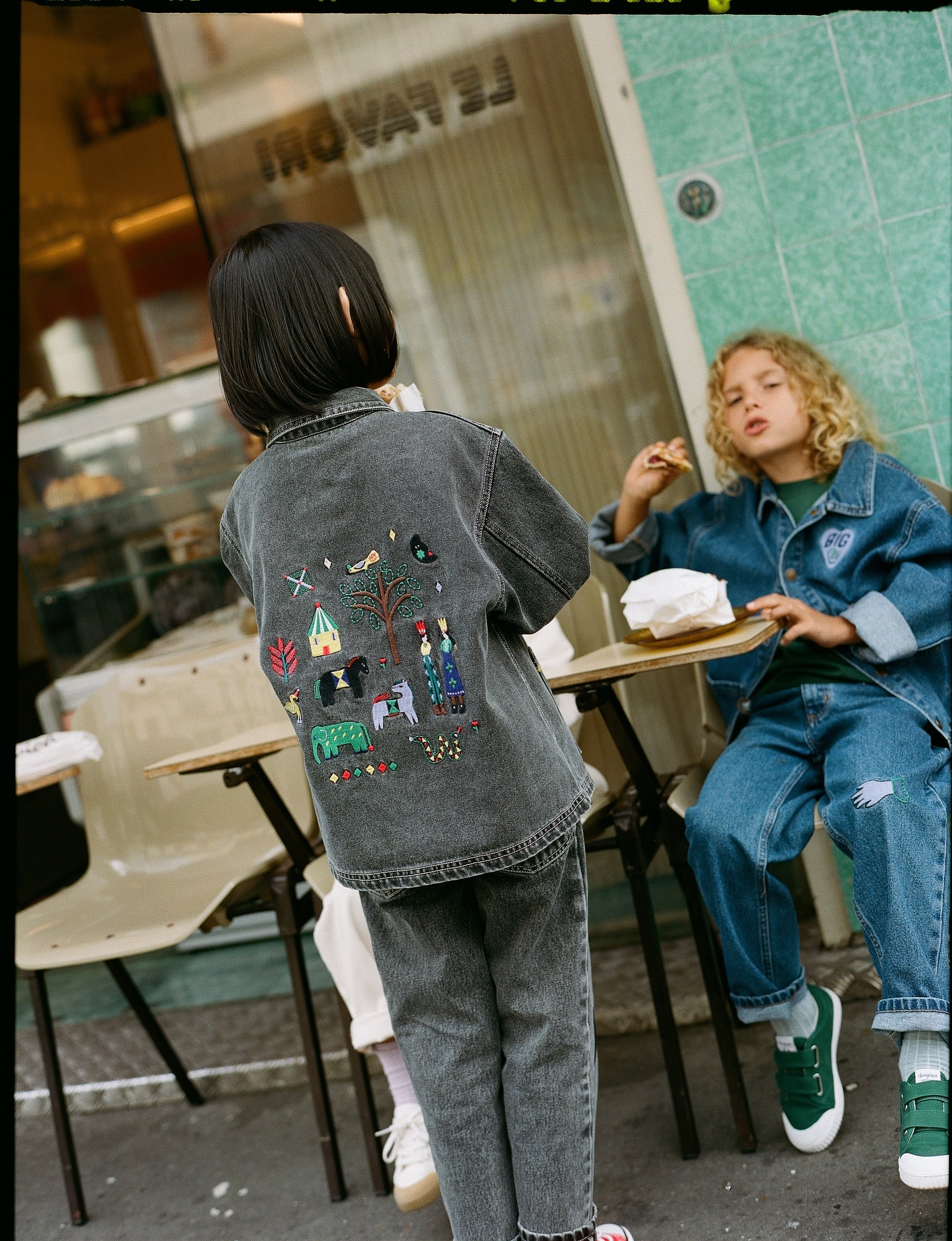 Kids Grey Denim Jacket x Julie Daleyden - ALEGRIA COLLECTION