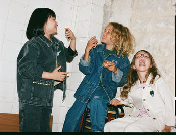 Kids Grey Denim Jacket x Julie Daleyden - ALEGRIA COLLECTION